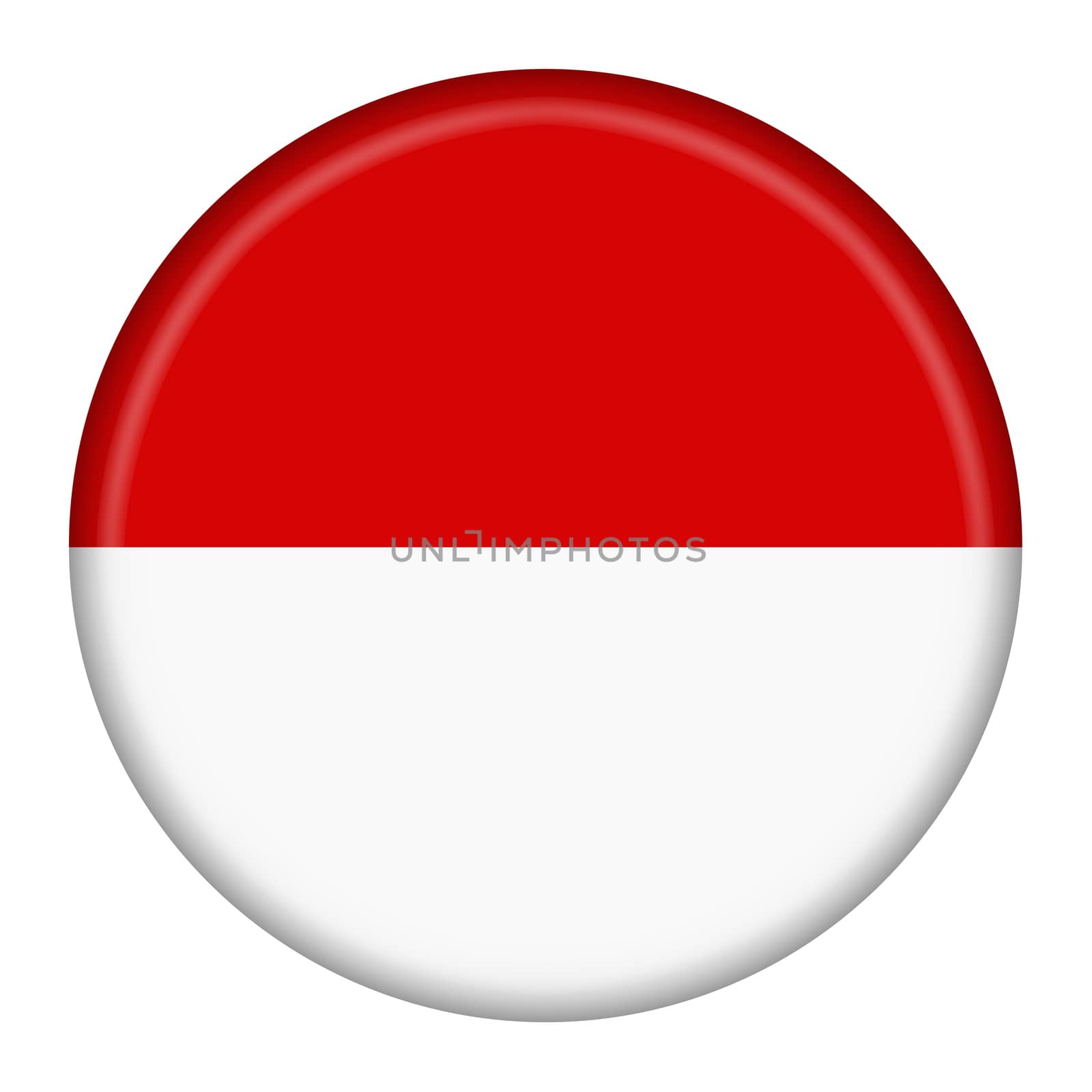 A Indonesia flag button illustration with clipping path
