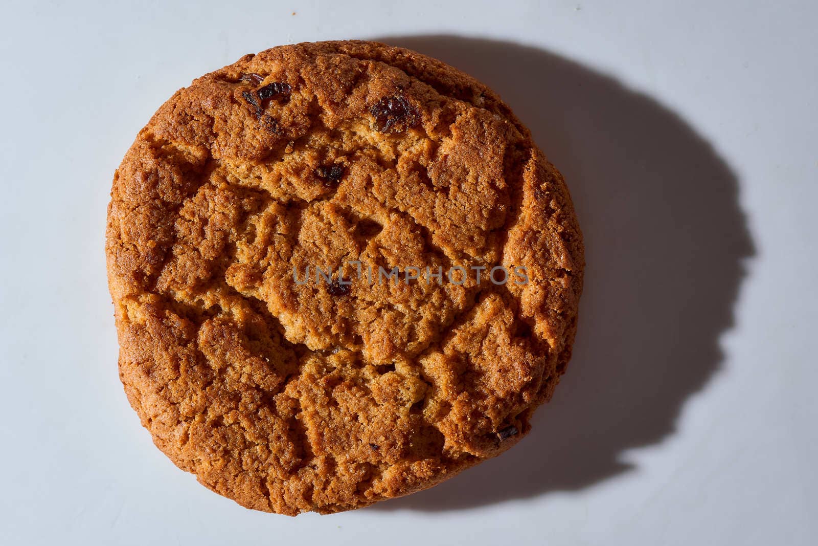 Flour oatmeal cookies on a white background. High quality photo