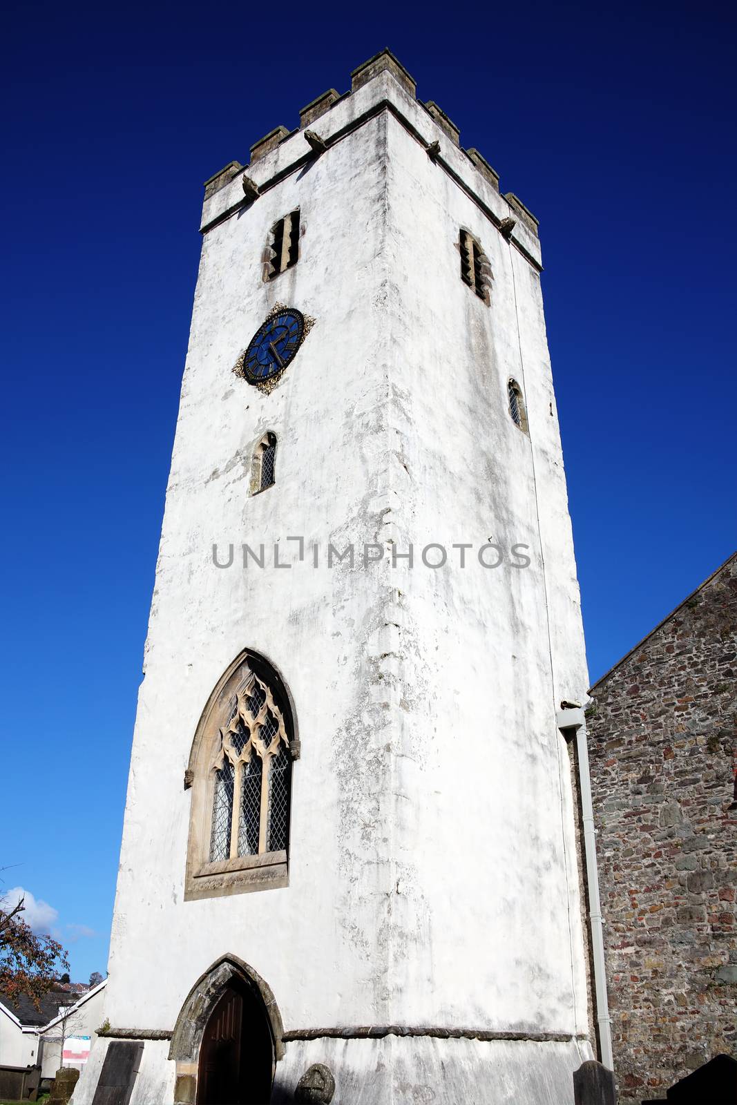 St Peter's Church Carmarthen Carmarthenshire Wales UK  a 14th century medieval Norman church in the city centre stock photo