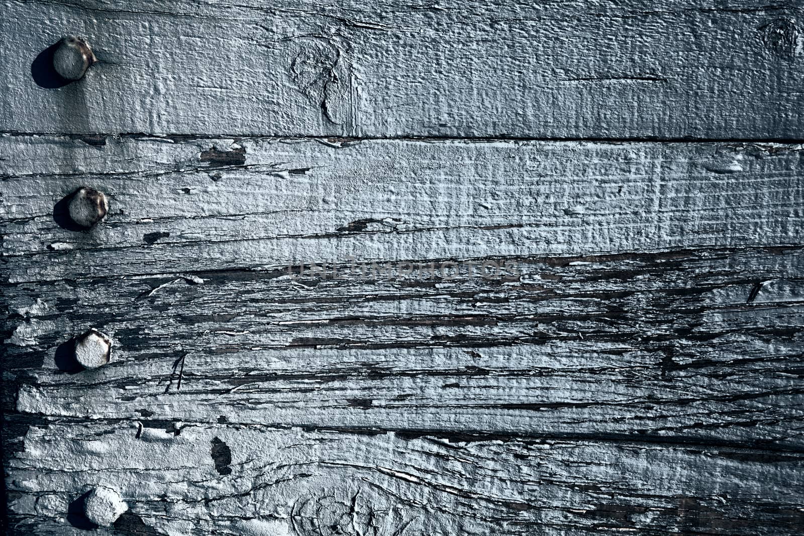 Old blue weathered distressed wood oak board planks texture background stock photo