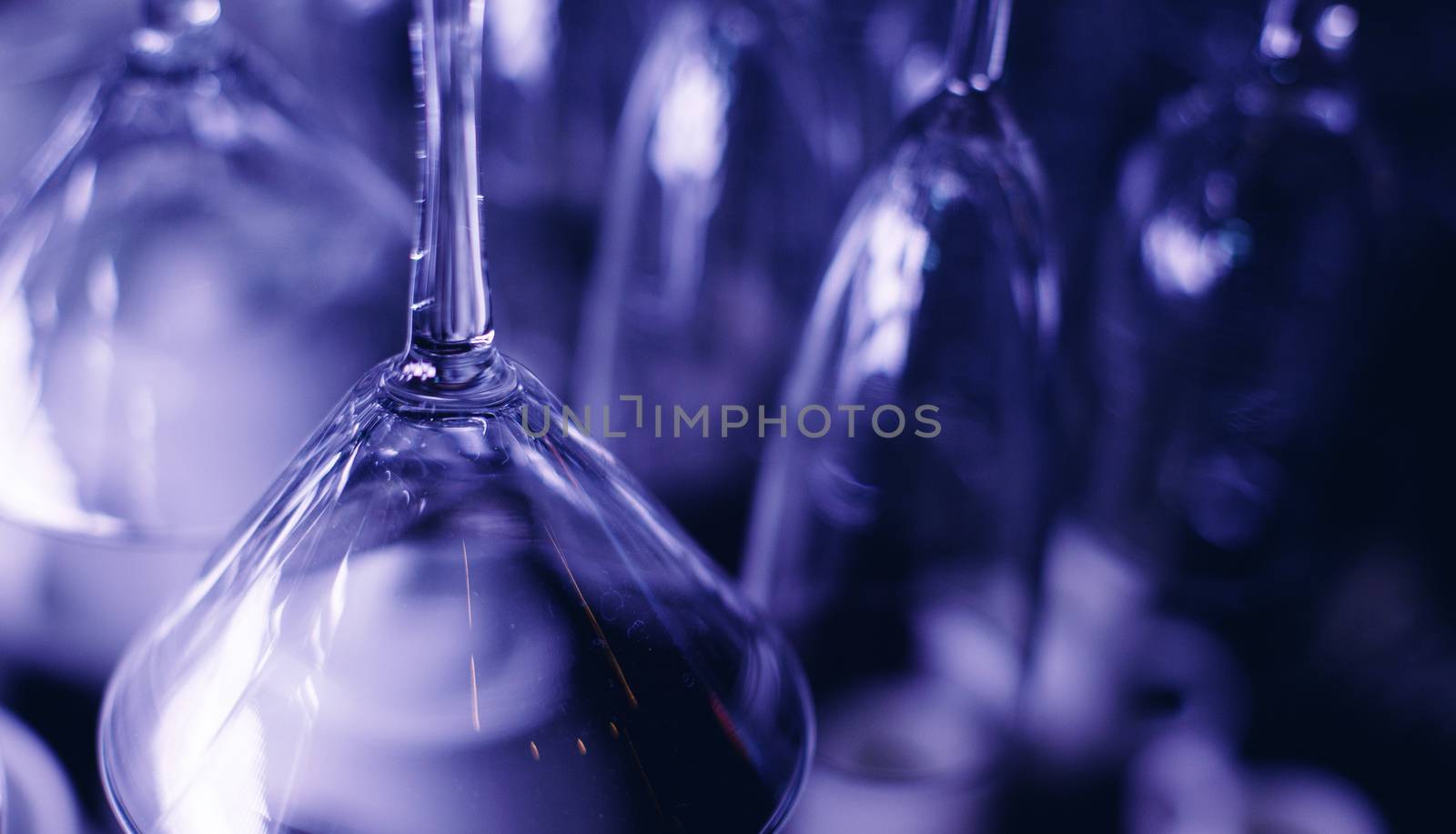 vermouth glasses. Night photo for banner closeup by Xelar