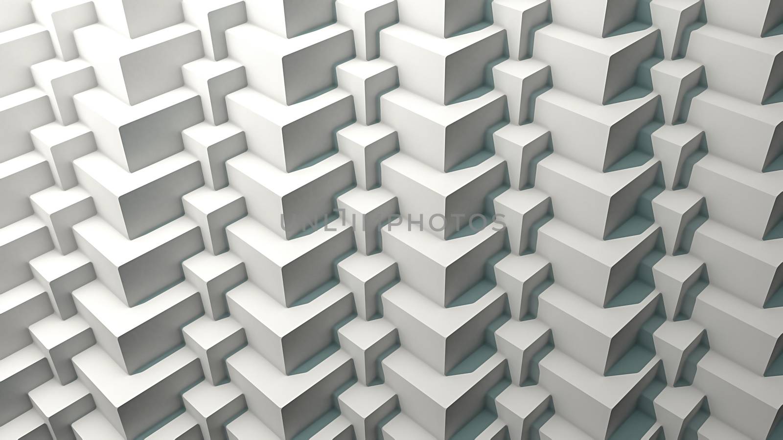 3D cube pattern with shadows. 3D Rendering by ytjo