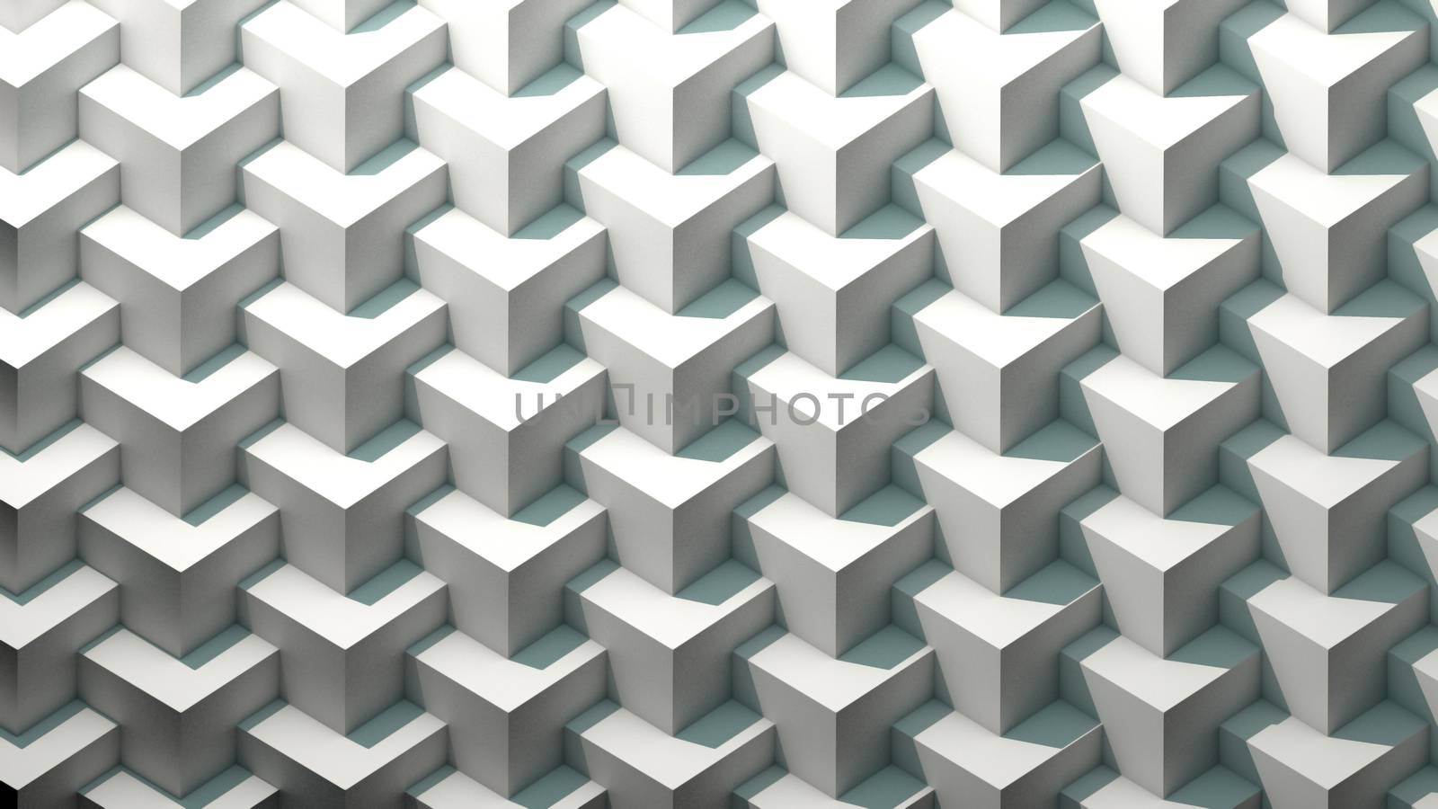 3D cube pattern with shadows. 3D Rendering by ytjo