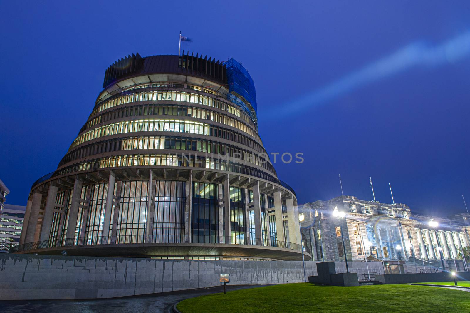 Beehive building houses Parliament of New Zealand by fyletto