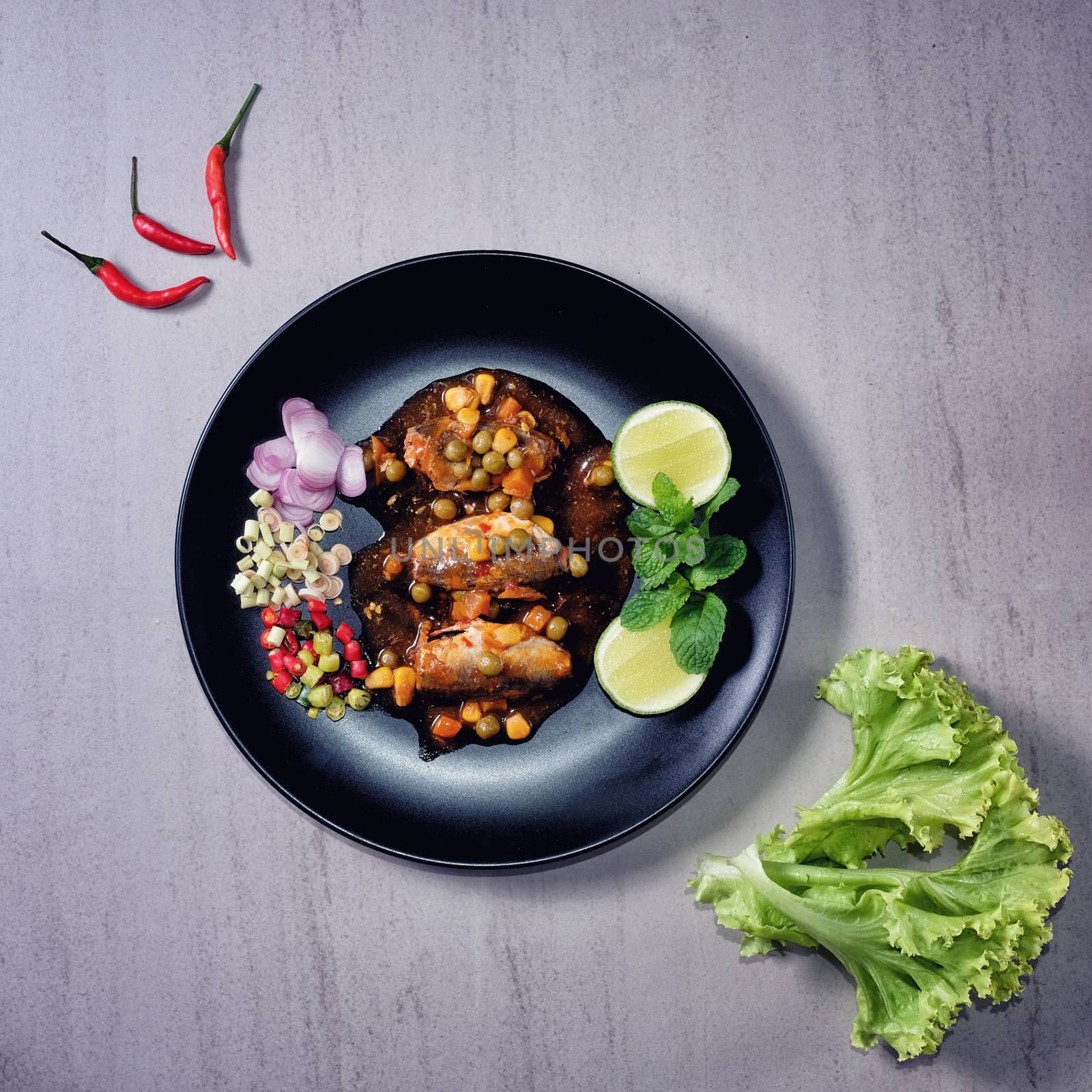 Spicy Canned Sardine Salad (Yum Pla Ka-Pong) by Surasak