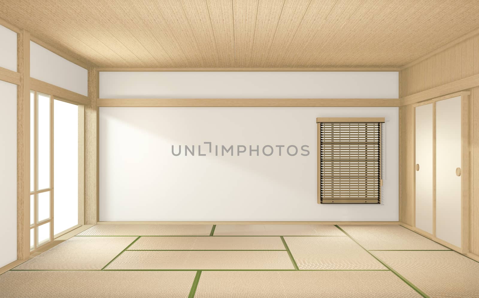 tropical style room interior, empty room japan style. 3D renderi by Minny0012011@hotmail.com