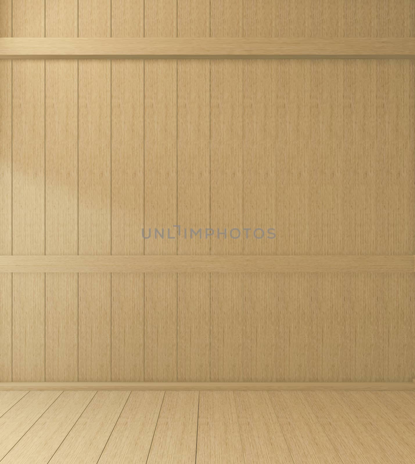 tropical style room interior, empty room japan style. 3D rendering