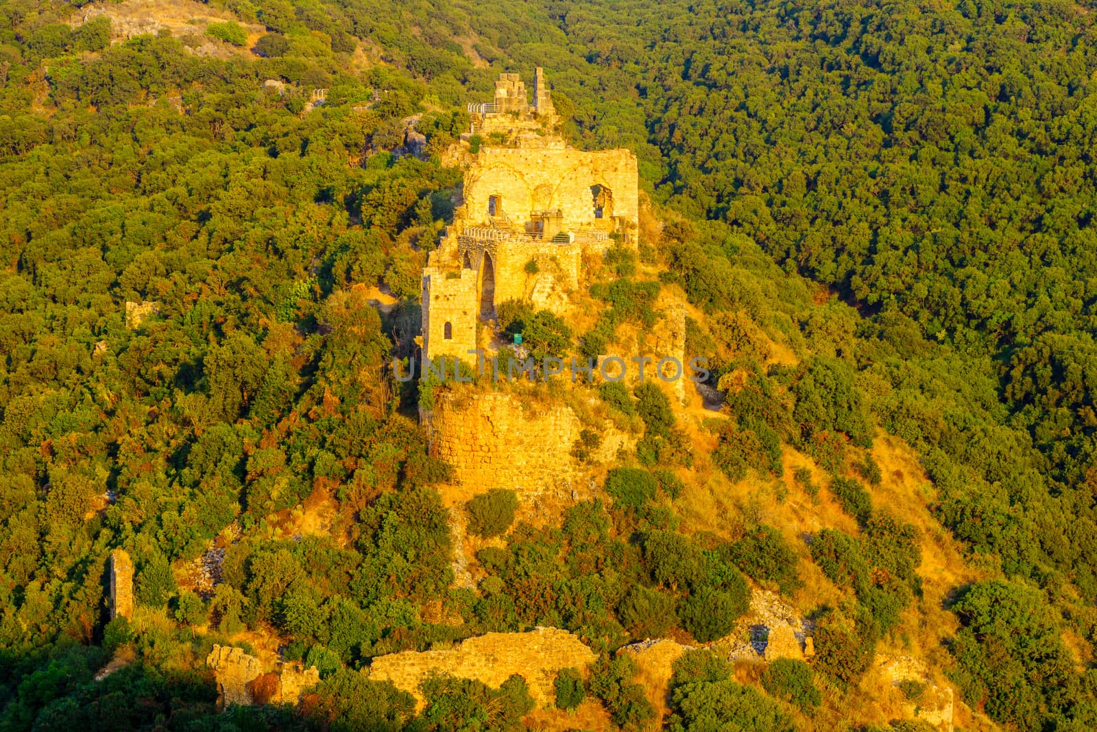 View of the Montfort Fortress, crusader castle in Northern Israel