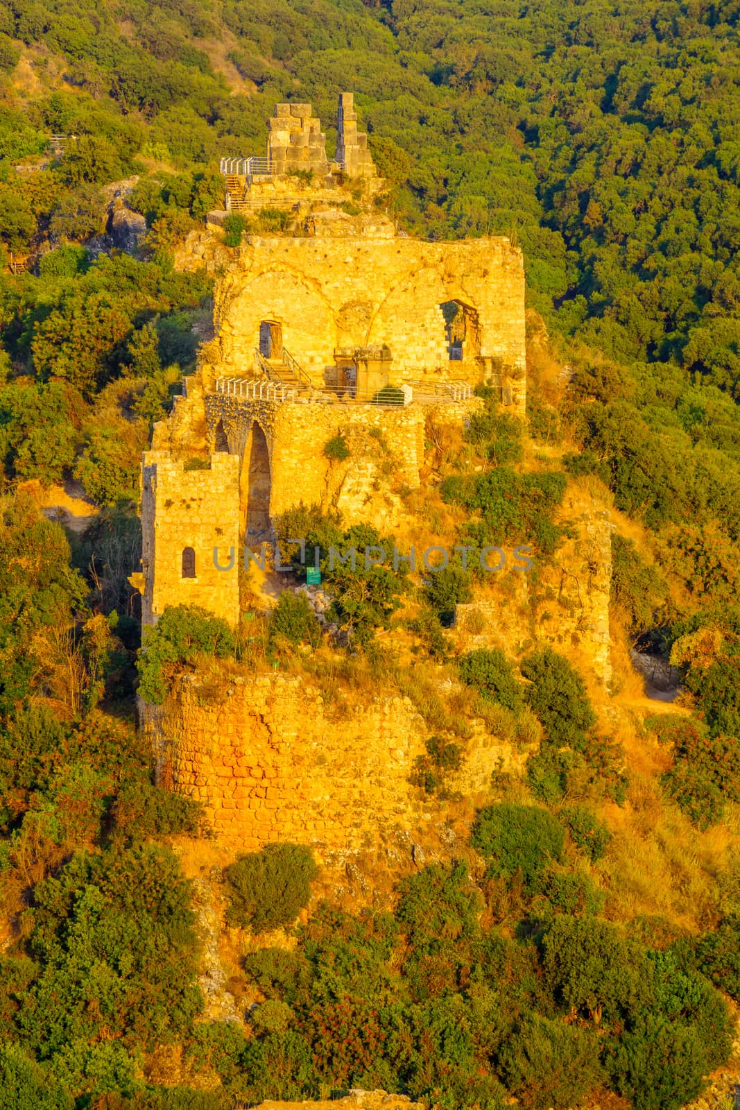 View of the Montfort Fortress, crusader castle in Northern Israel