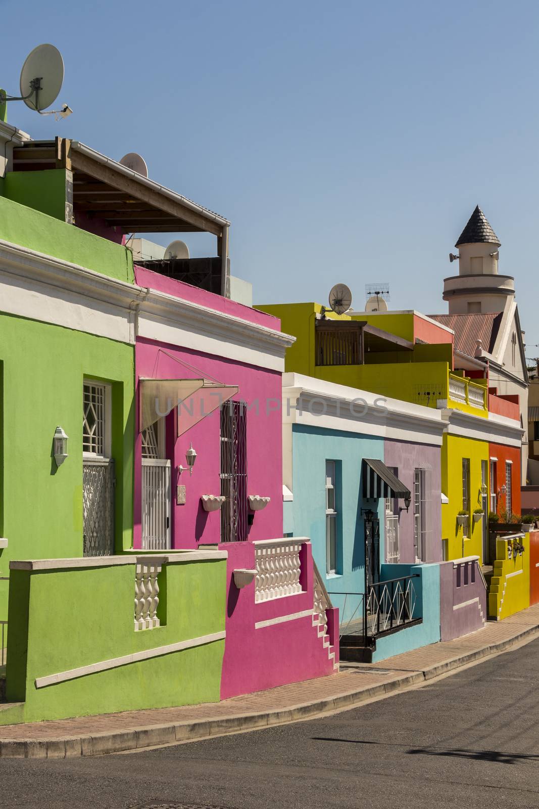 Colorful houses Bo Kaap district Cape Town, South Africa. by Arkadij