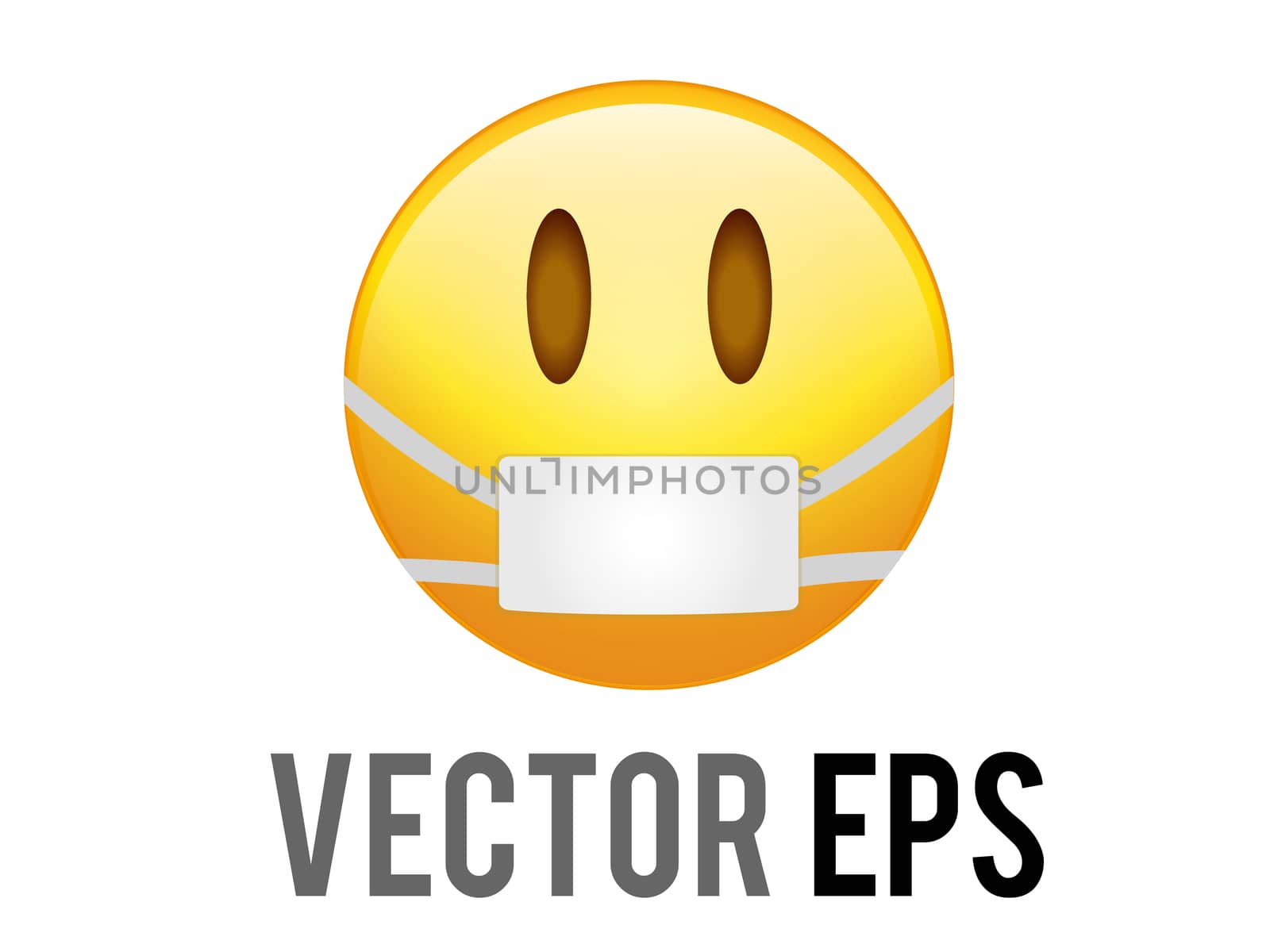 vector gradient yellow smiling face with wearing mask icon by cougarsan