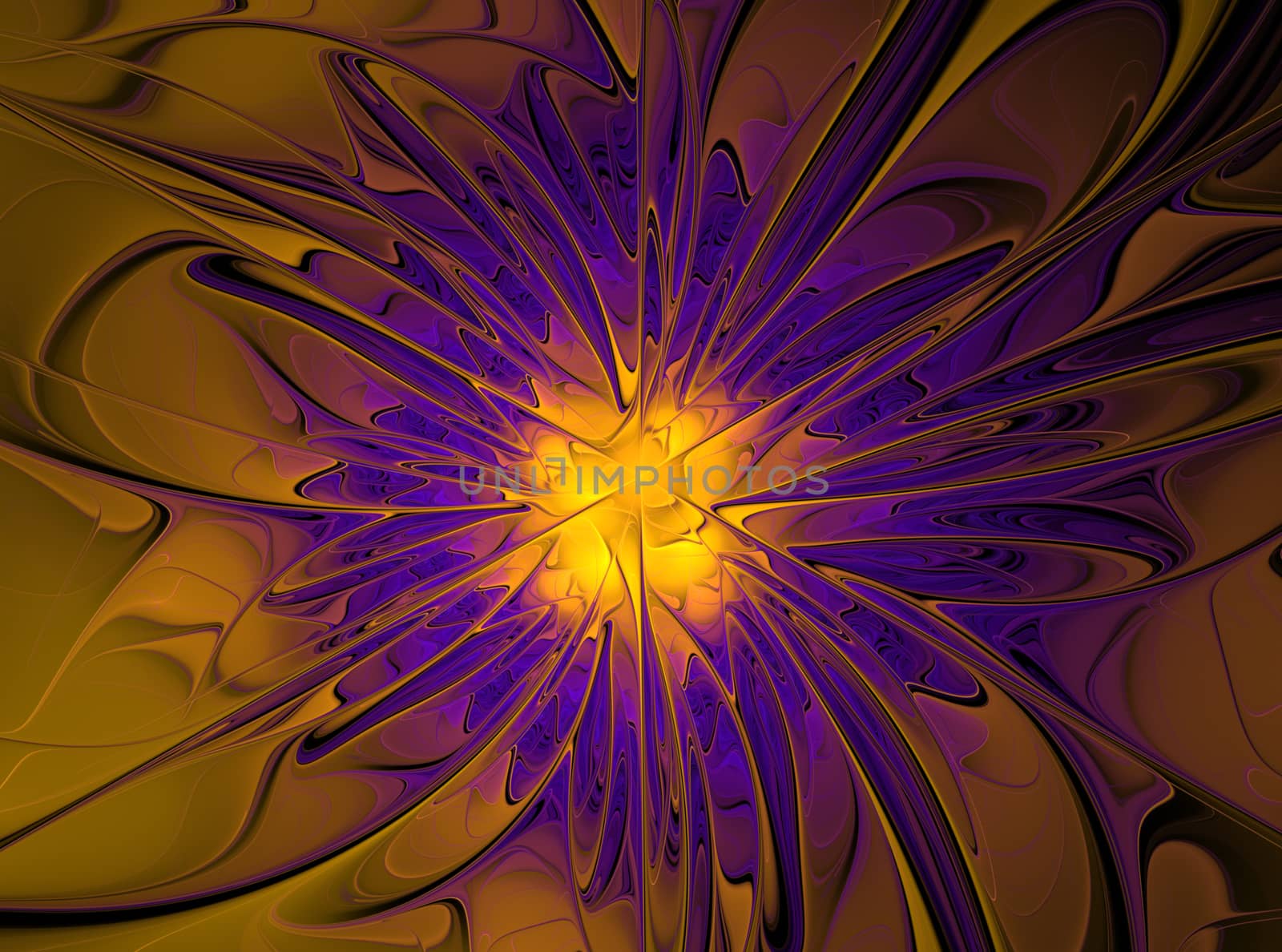 An abstract computer generated modern fractal design on dark background. Abstract fractal color texture. Digital art. Abstract Form & Colors. Elegant complex flower. Convex textured background with soft shade with oil color techniques.