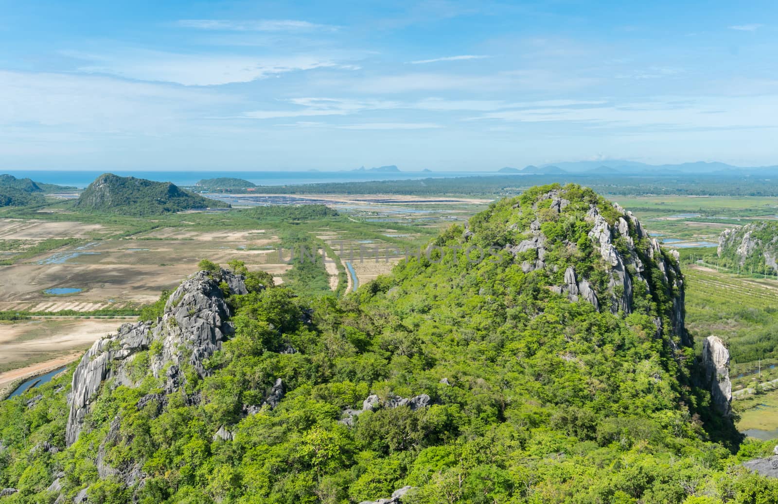 Rock Mountain Khao Dang View Point Prachuap Khiri Khan Thailand Right Scene Close Up