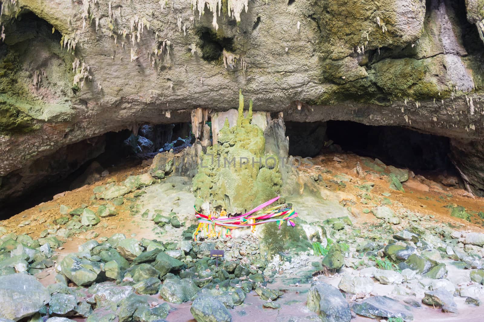 Pagoda Stone or Rock in Phraya Nakhon Cave Prachuap Khiri Khan Thailand. Natural Stalactites and Stalagmites in Phraya Nakhon Cave