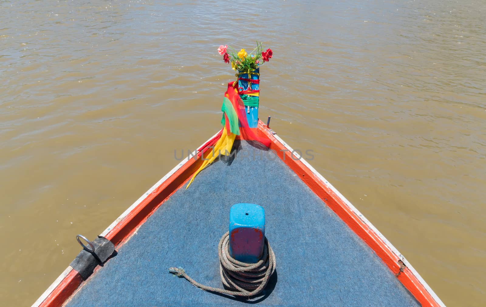 Khao Dang canal boat trip at Prachuap Khiri Khan Thailand. Boat or fishing boat and water. Landscape or scenery summer concept for boat trip