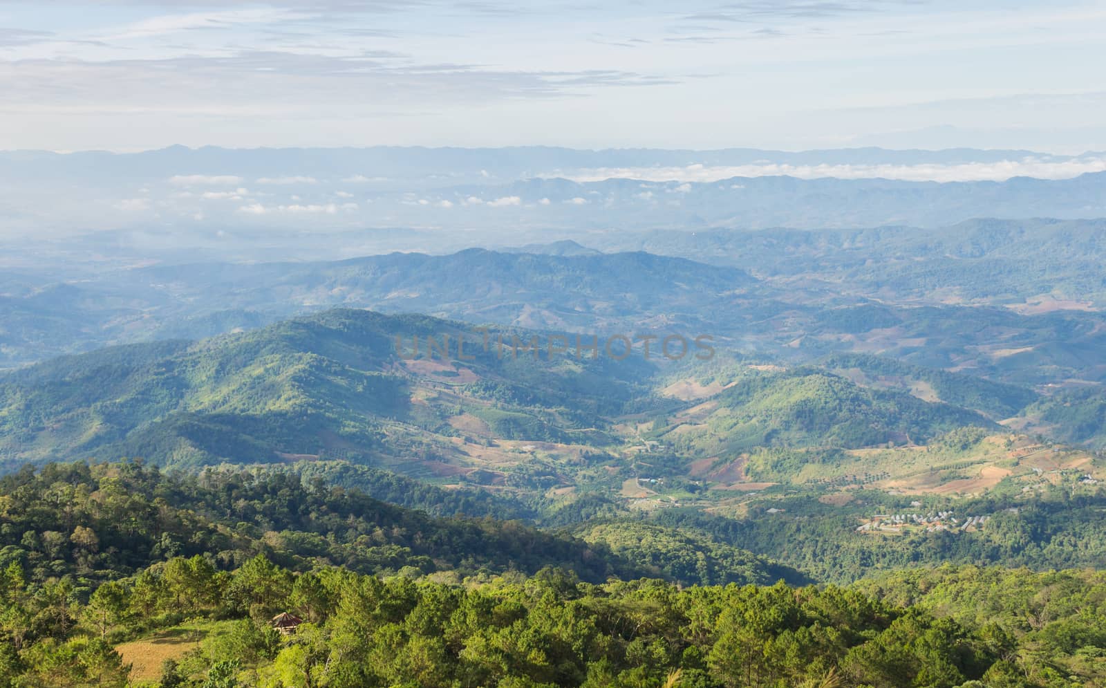 Landscape Mountain Lan Hin Lan Pee View Point at Phu Langka Nati by steafpong