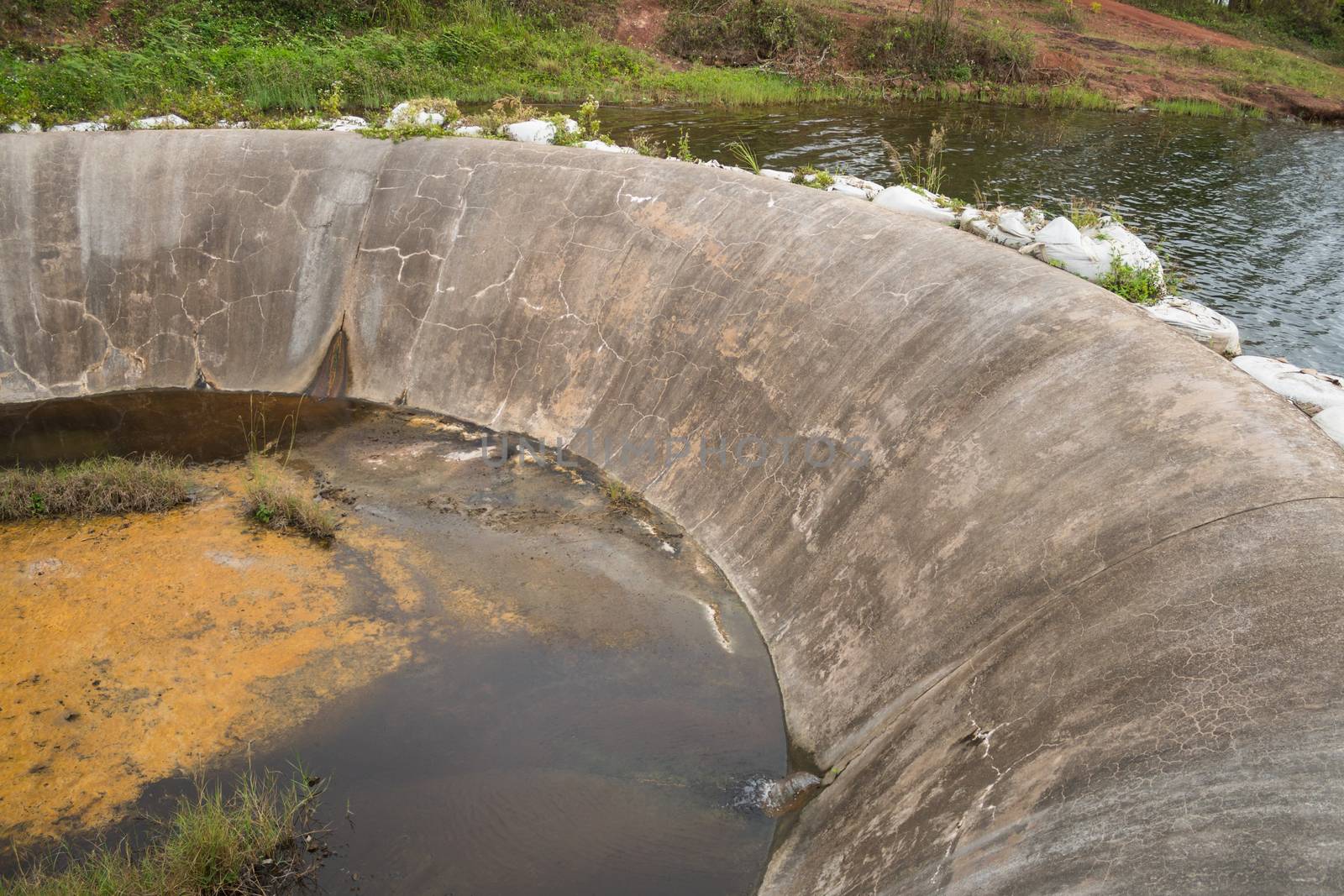 Watergate or Dam or Sluice with Natural Forest and Water. Watergate or Dam or Sluice with water in Natural Green Forest