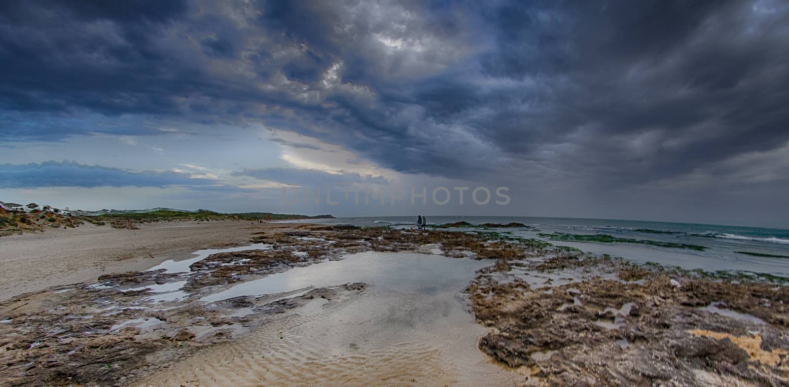 Dramatic storm on a mediterranean sea beach by javax