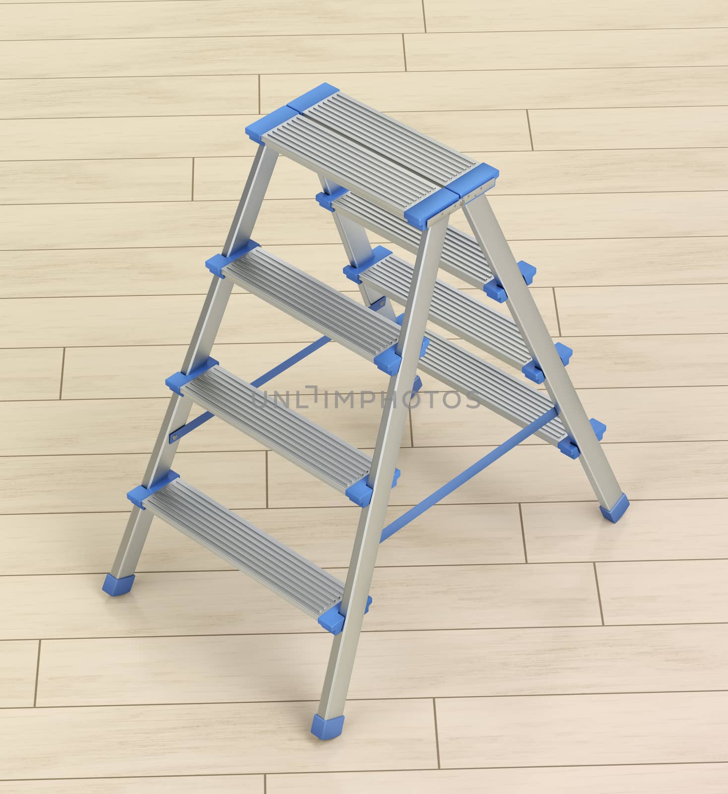 Ladder on wooden floor by magraphics