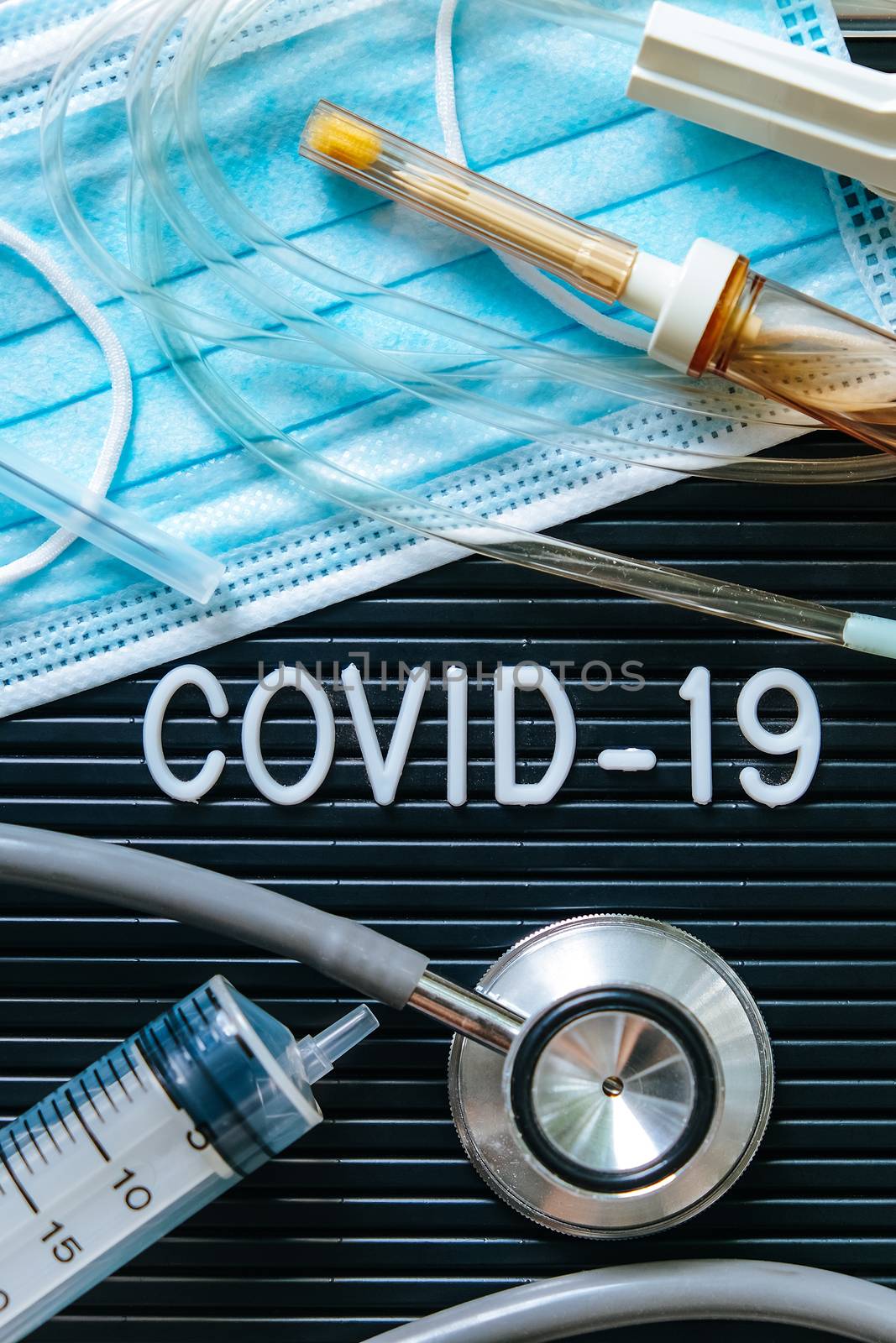 Coronavirus covid-19 medical still life concept background