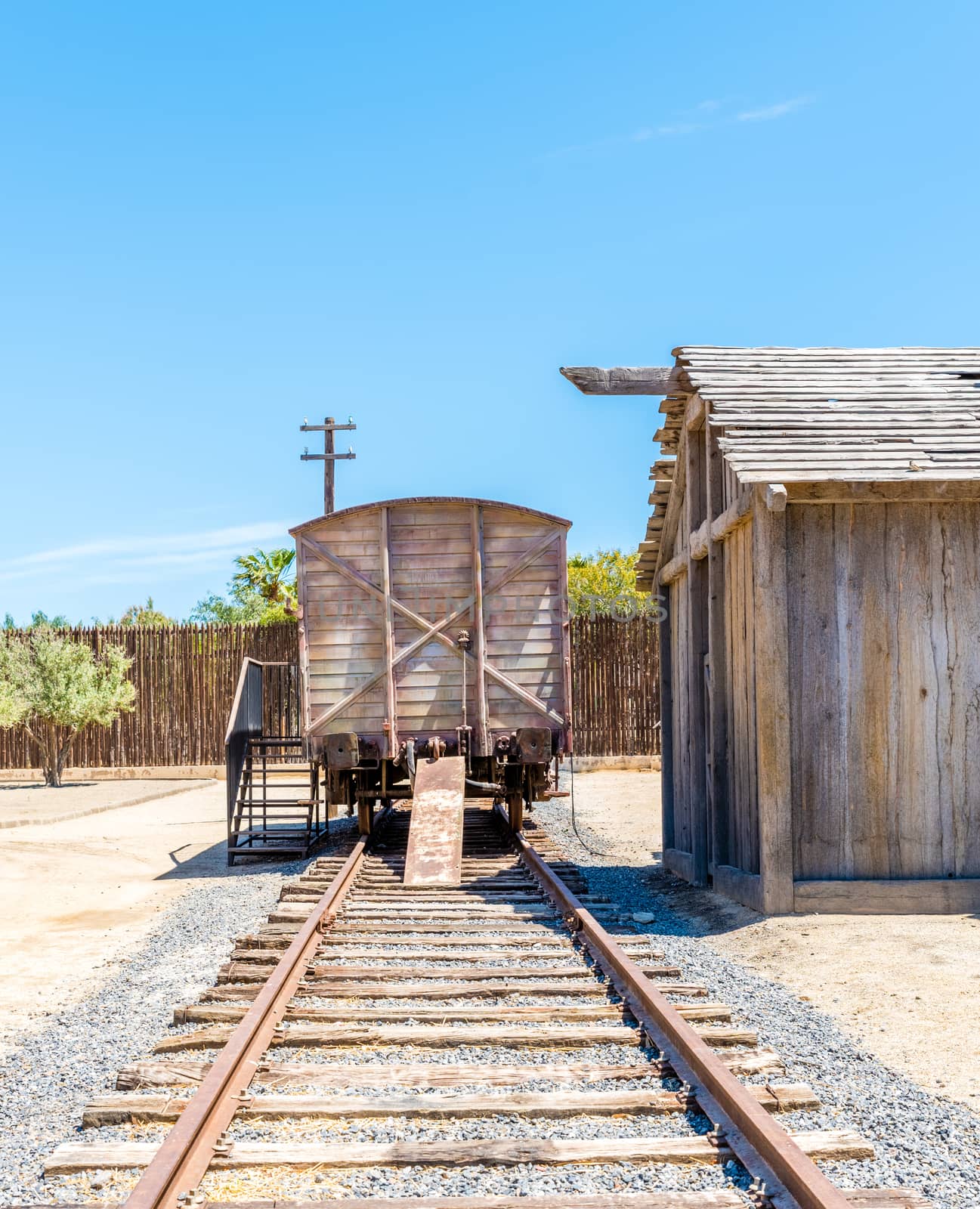 old train tracks and old vagon