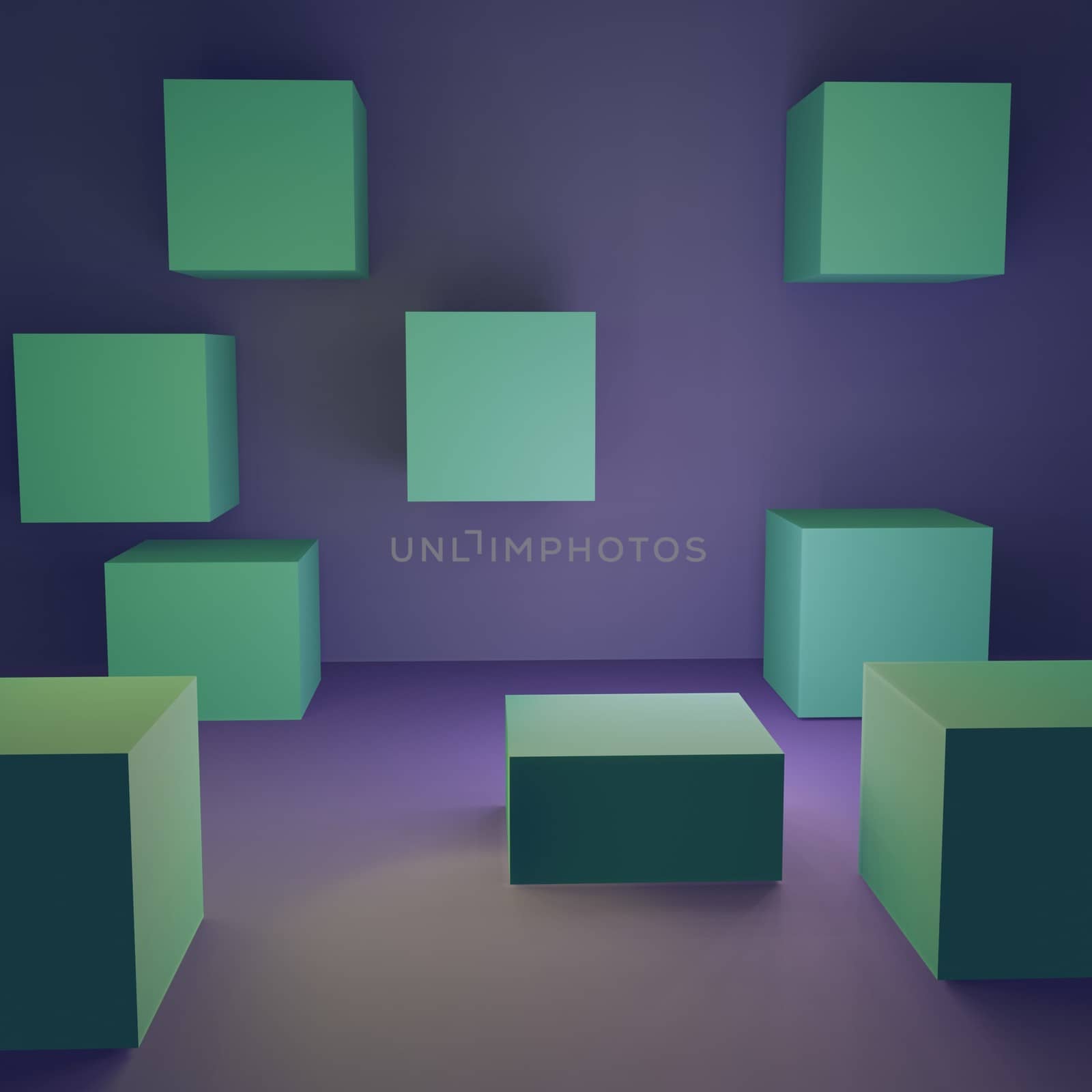 multi-colored volumetric 3d geometric shapes. abstract background of rendered by zaryov