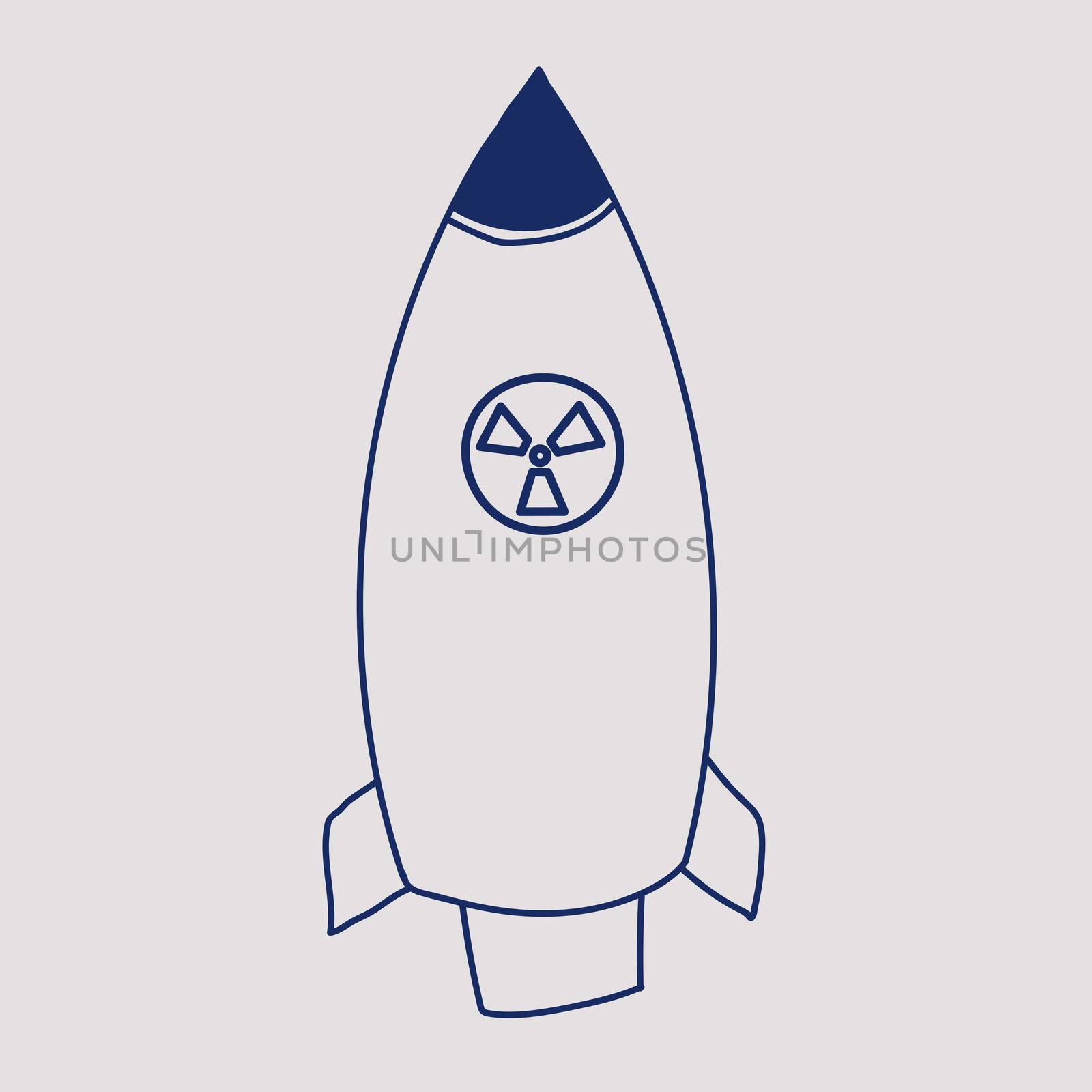 nuclear missile doodle. drawing blue line by zaryov