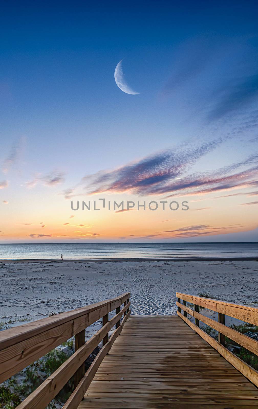 Early Morning Runher before A beautiful sunrise off the coast of St Simons Island in Georgia