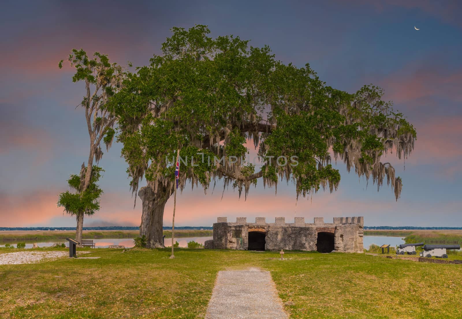 Remnants of Fort Frederica which the British used to defend against the Spanish in Pre-Colonial United States