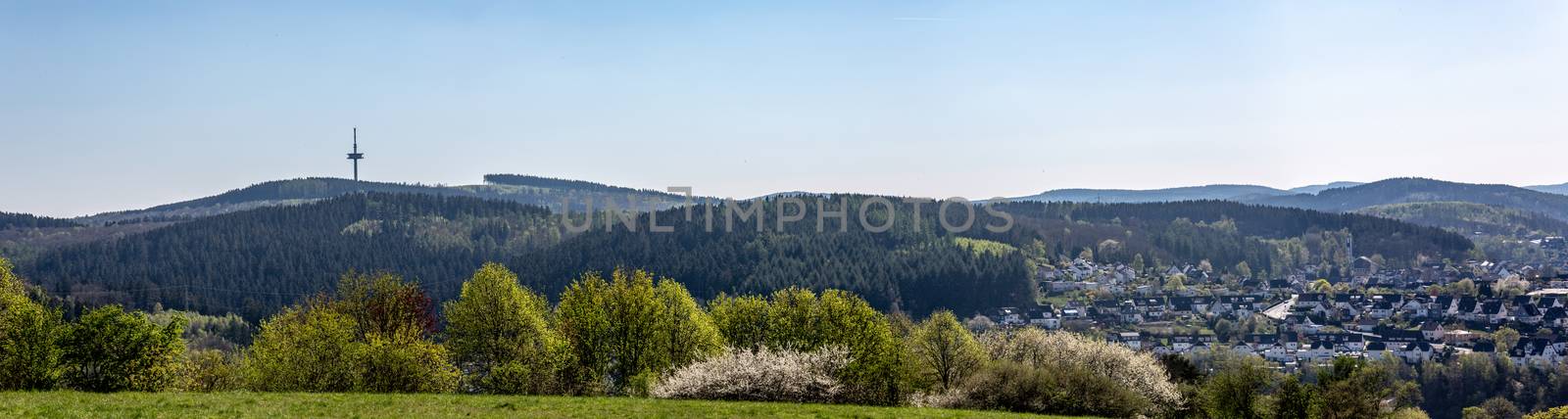 Panorama of the mountainous Siegerland