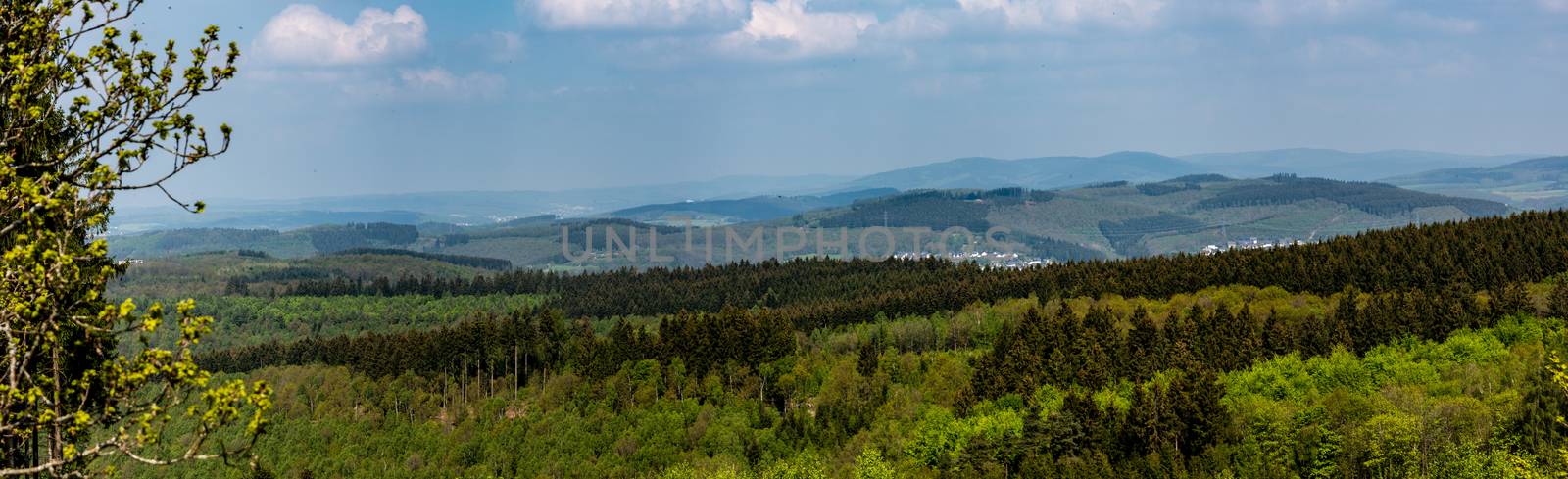 Panorama of the mountainous Siegerland