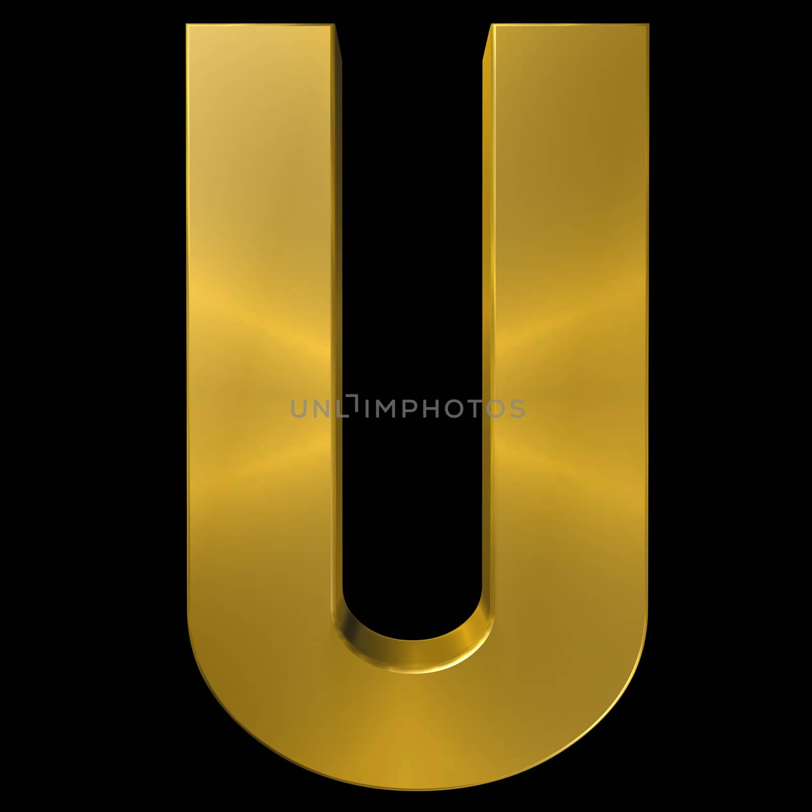 Alphabet gold font U