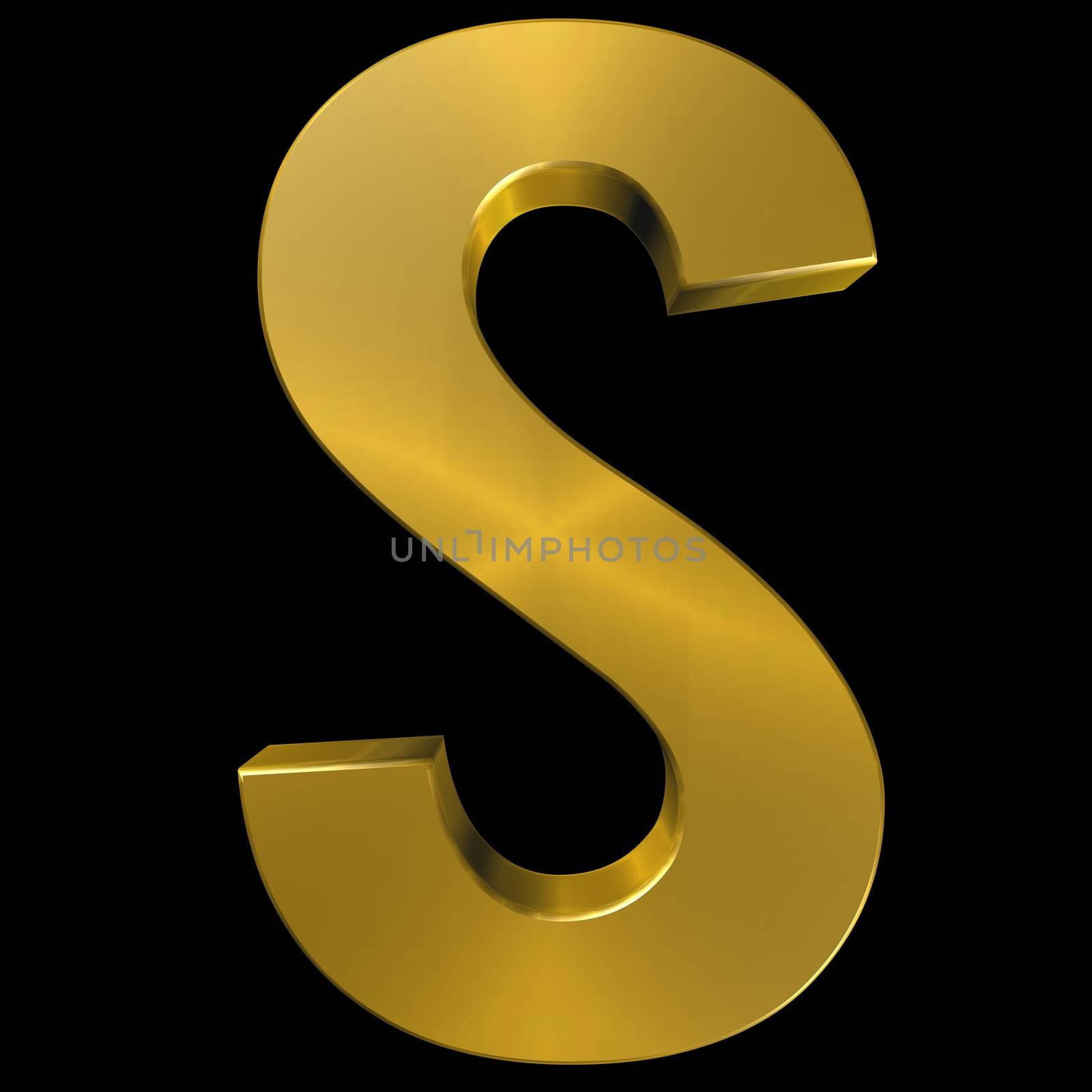 Alphabet gold font S