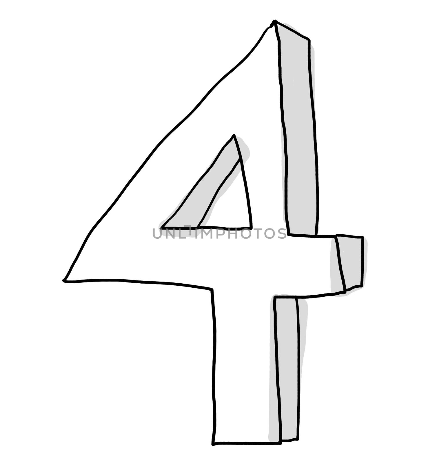Alphabet font four cute  hand drawn