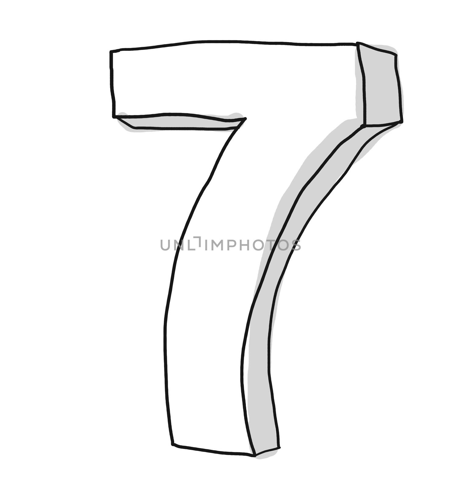 Alphabet font seven  cute  hand drawn