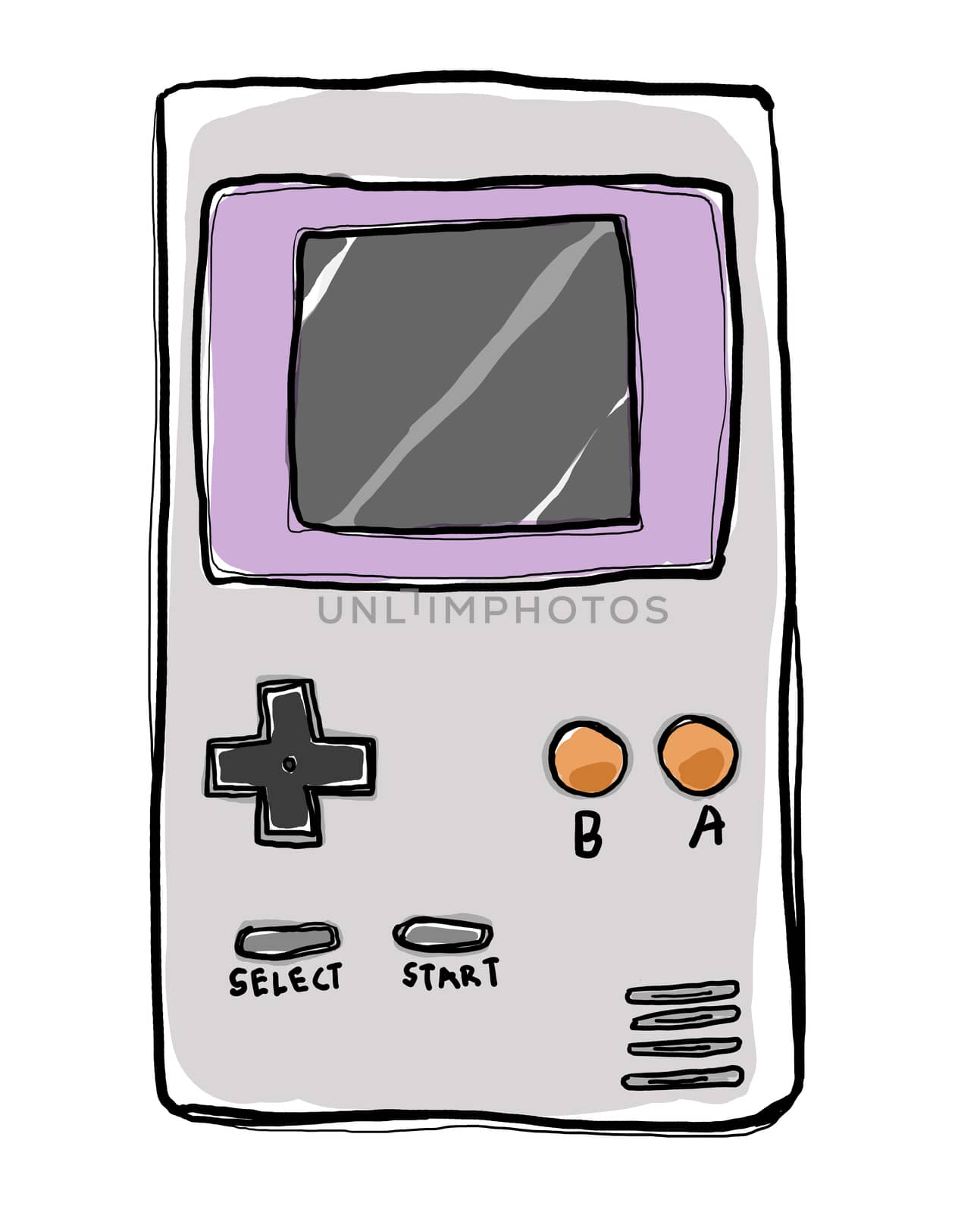 vintage Game Handheld Video Game art illustration