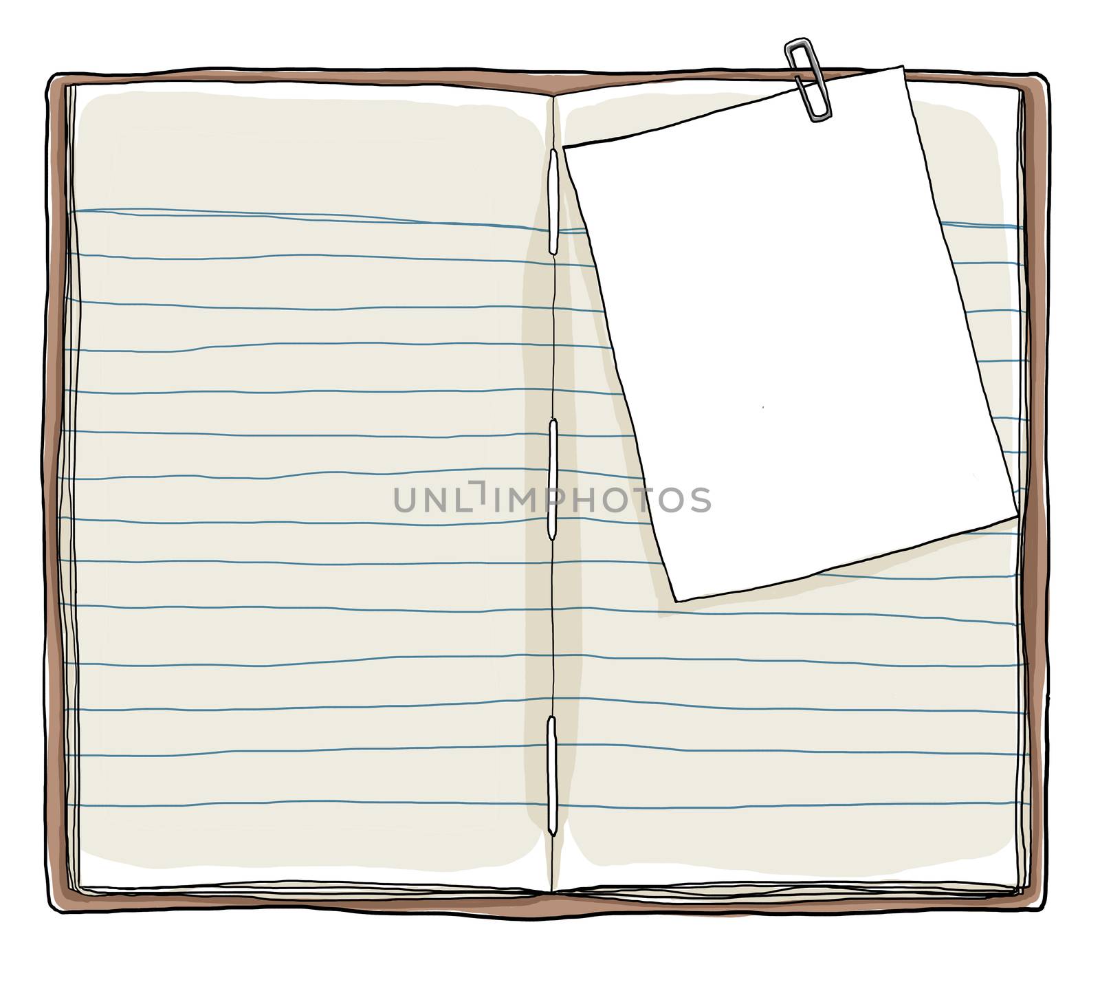 book vintage and Memo notes with paper clip art background