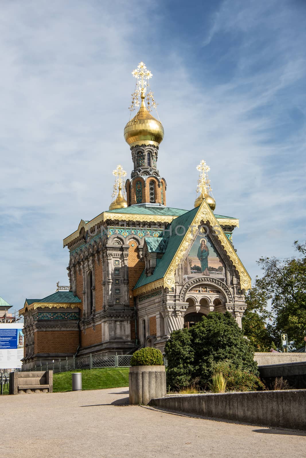 Russian churches with onion domes in Darmstadt