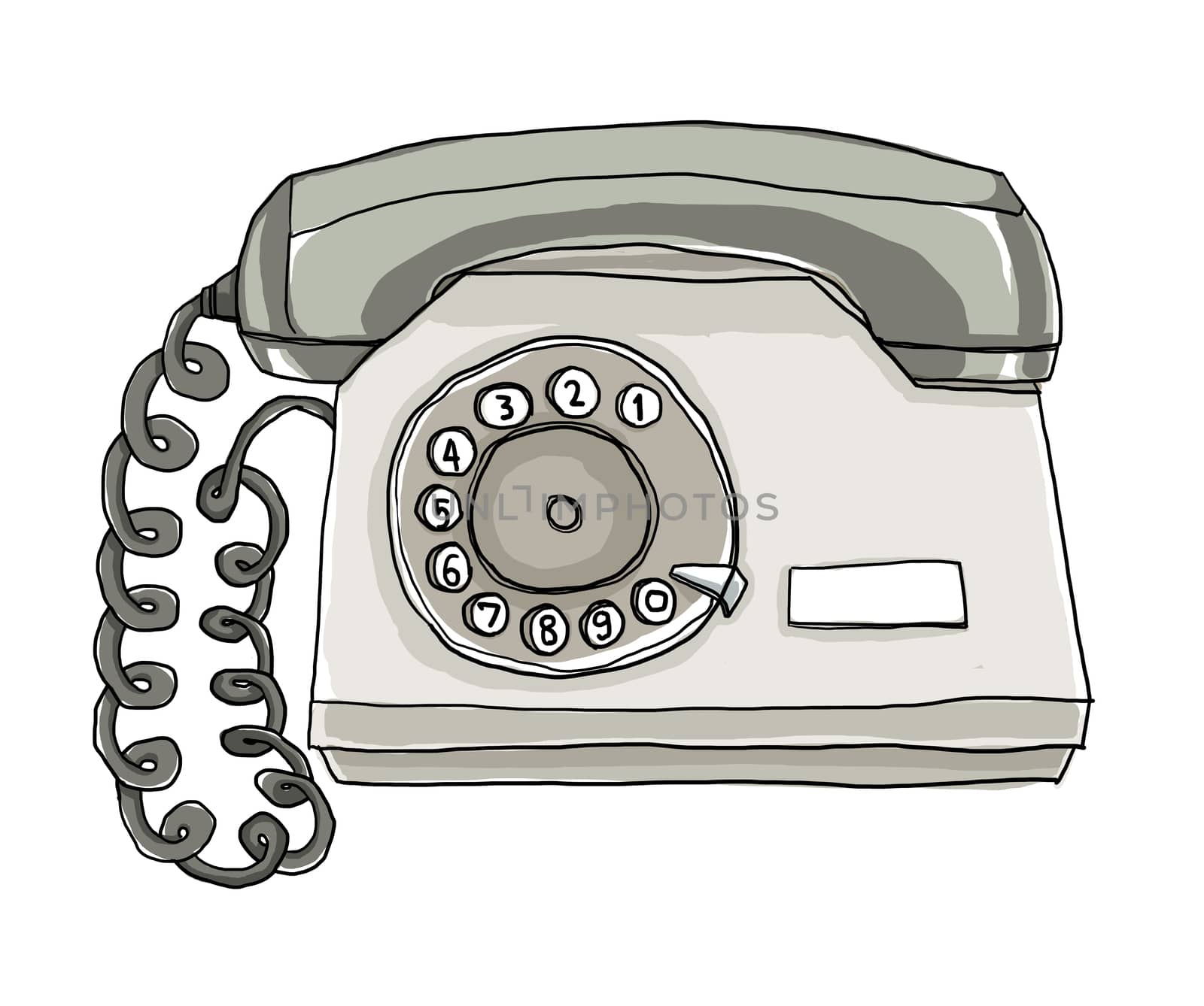 two tone  telephone Vintage Wall Phone illustration