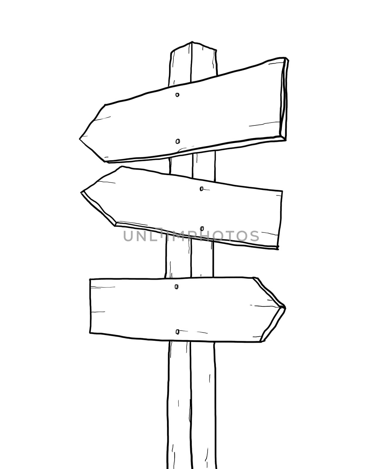 old sign junction lineart illustration