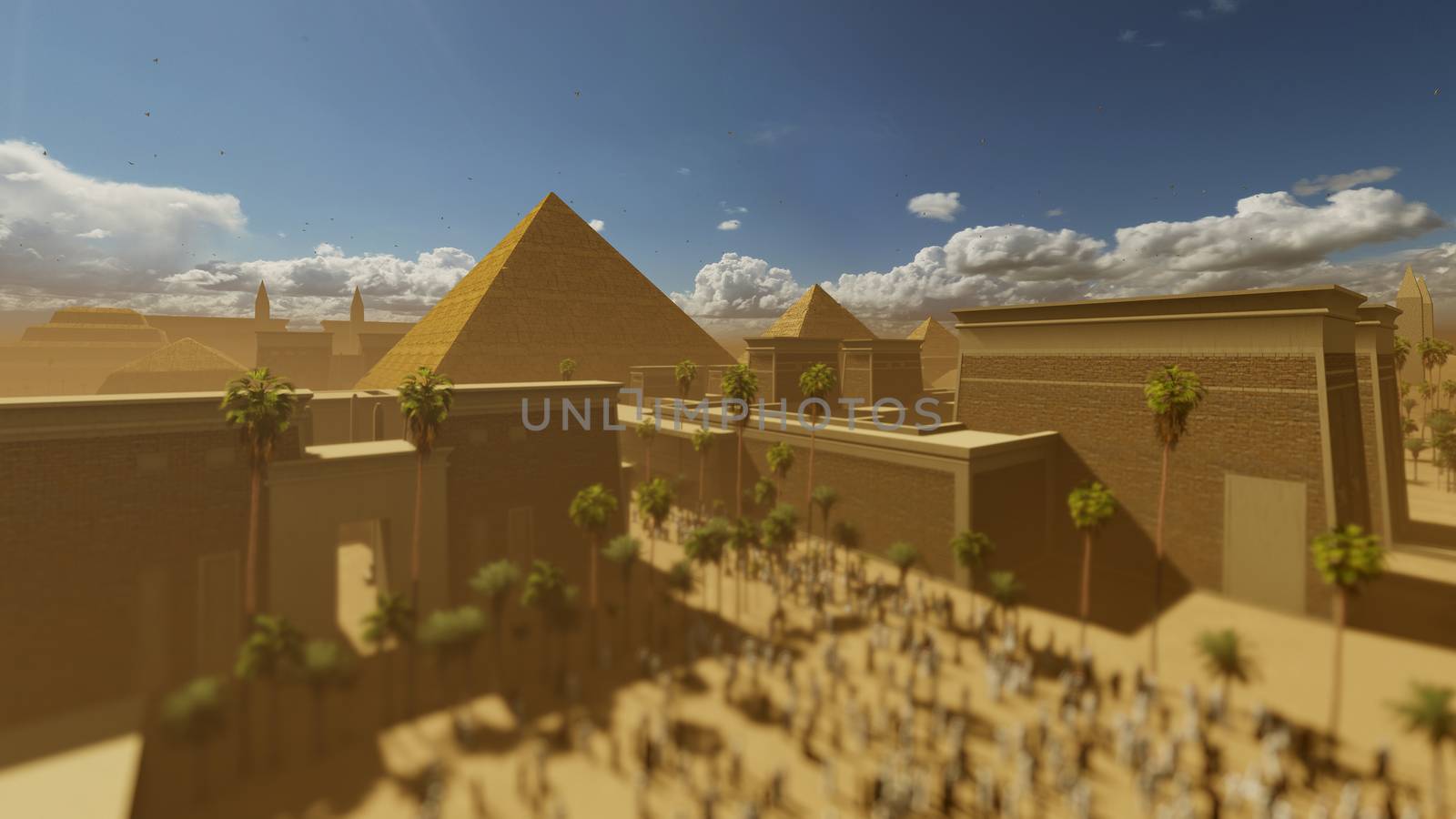 Great Giza pyramids of Khufu, Menkaure and Khafre , Cairo, Egypt by pixelfootage