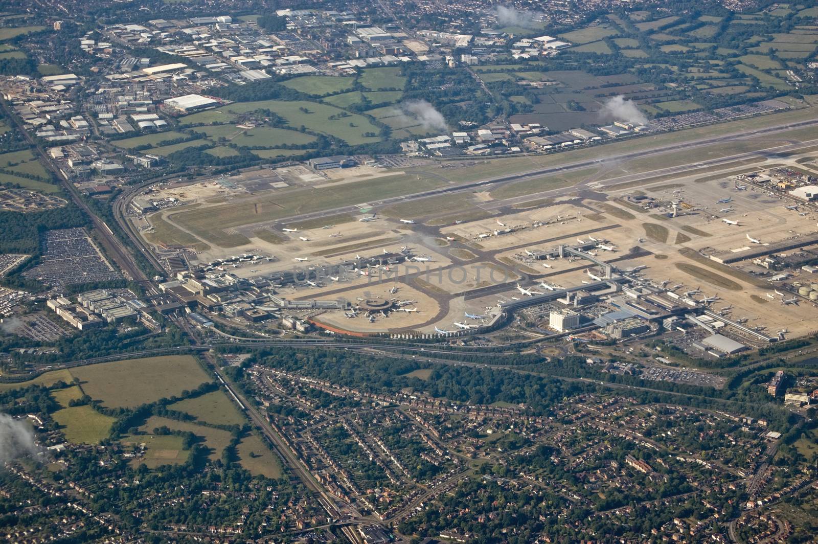 Gatwick Airport Aerial View by BasPhoto