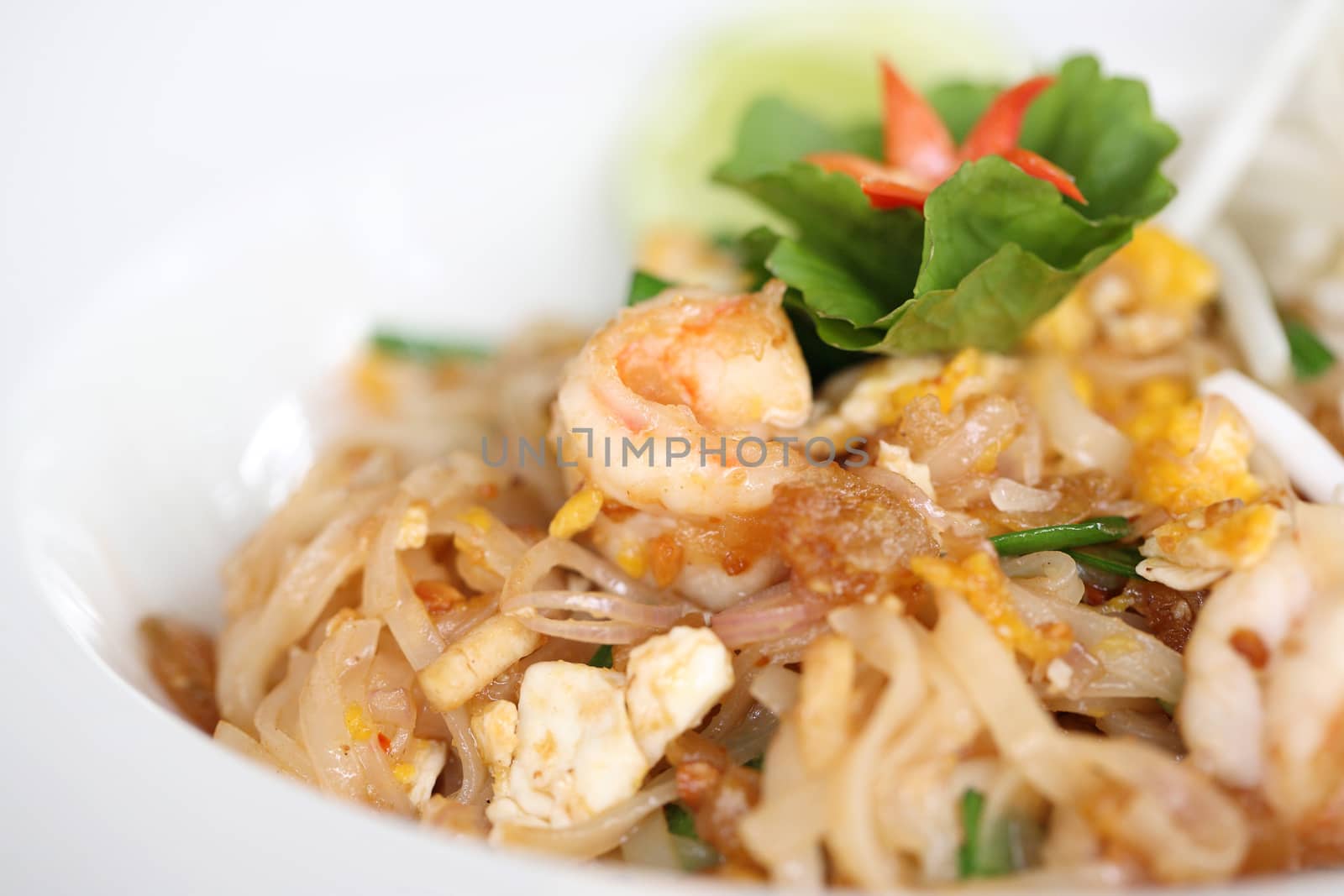 Thai food padthai fried noodle with shrimp