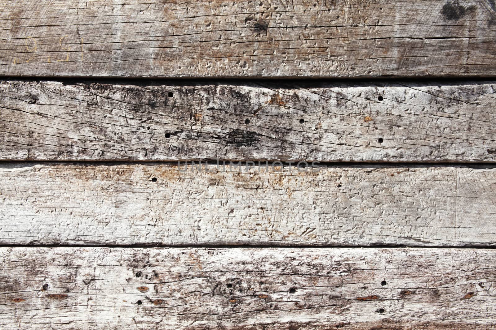 Old brown weathered distressed wood oak plank boards texture background stock photo