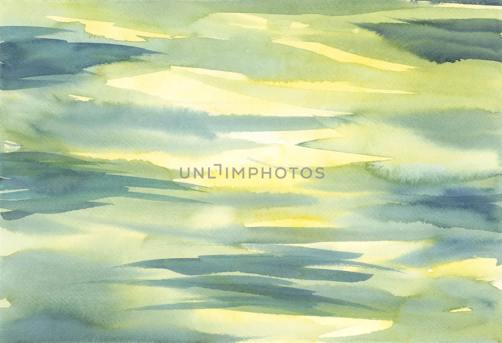 abstract watercolor hand painting in concept green leaves forest, nature, ecology. by Ungamrung