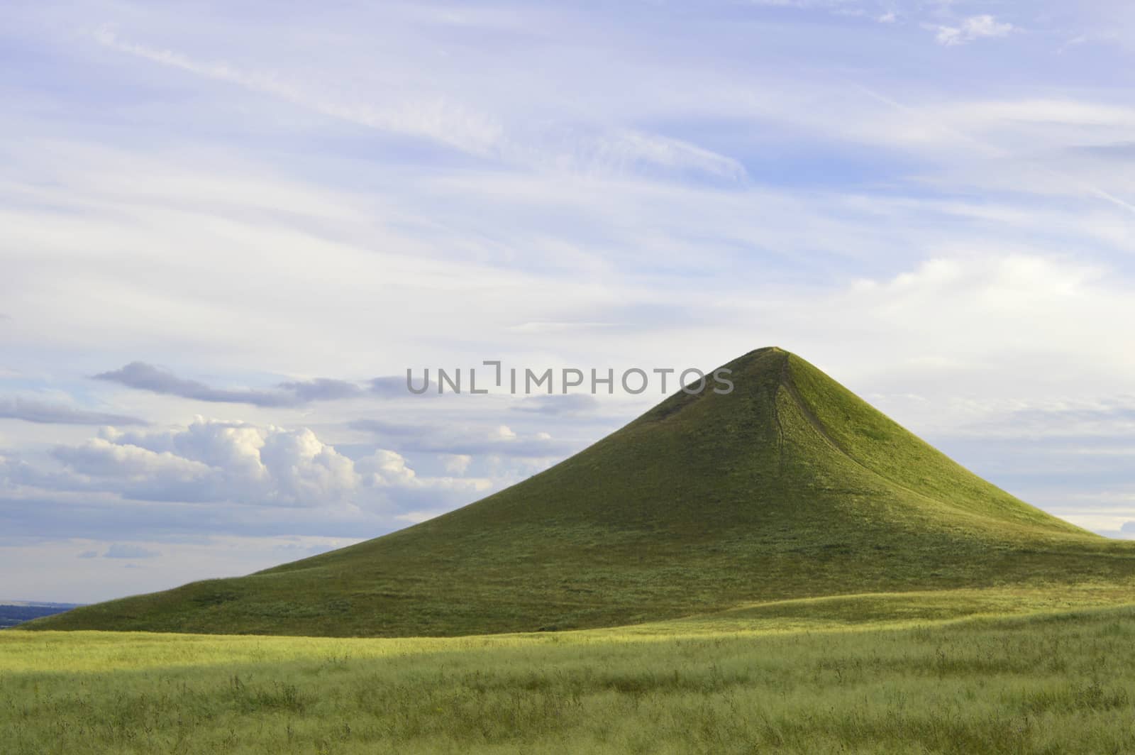 Summer landscape with mountain and blue sky