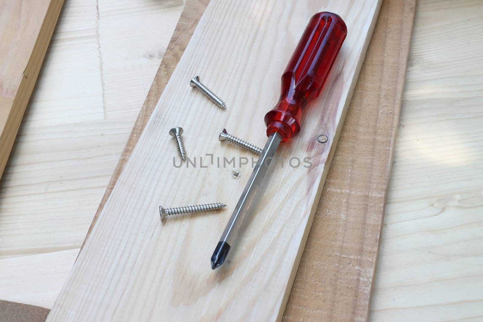 screwdriver nut on wood too for construction  craft 
