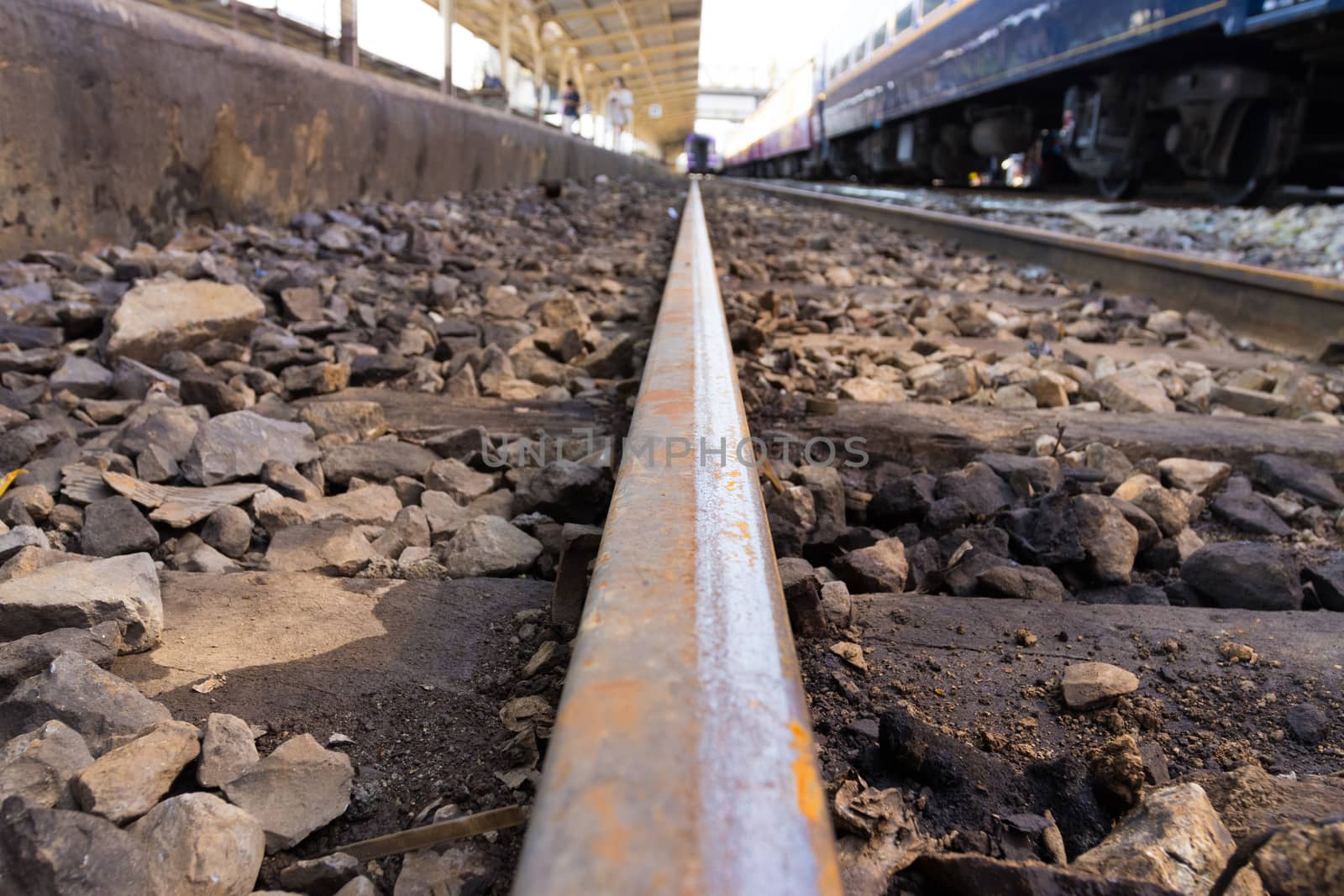 Iron rusty Railway tracks railroad for Trains