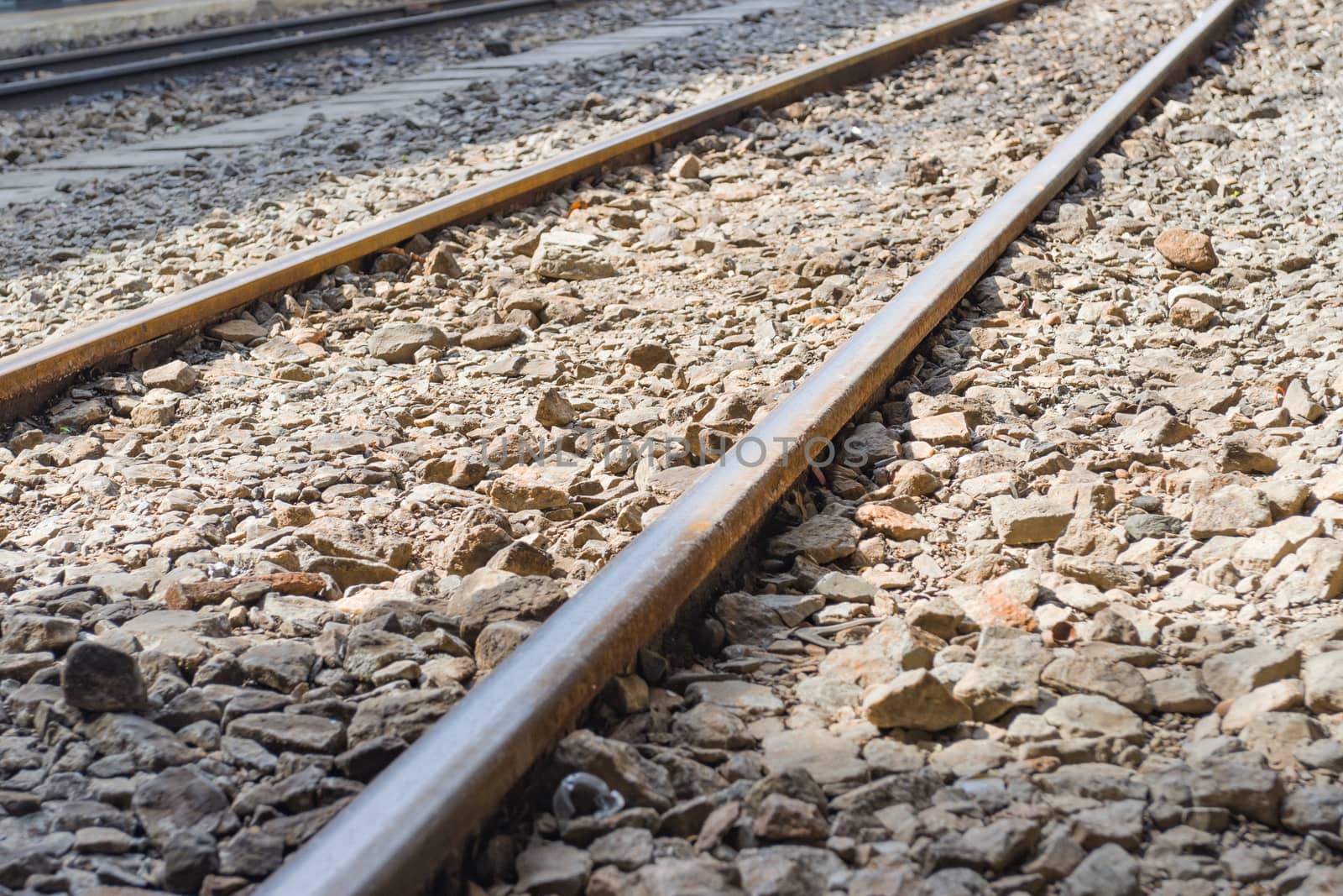 Iron rusty Railway tracks railroad for Trains