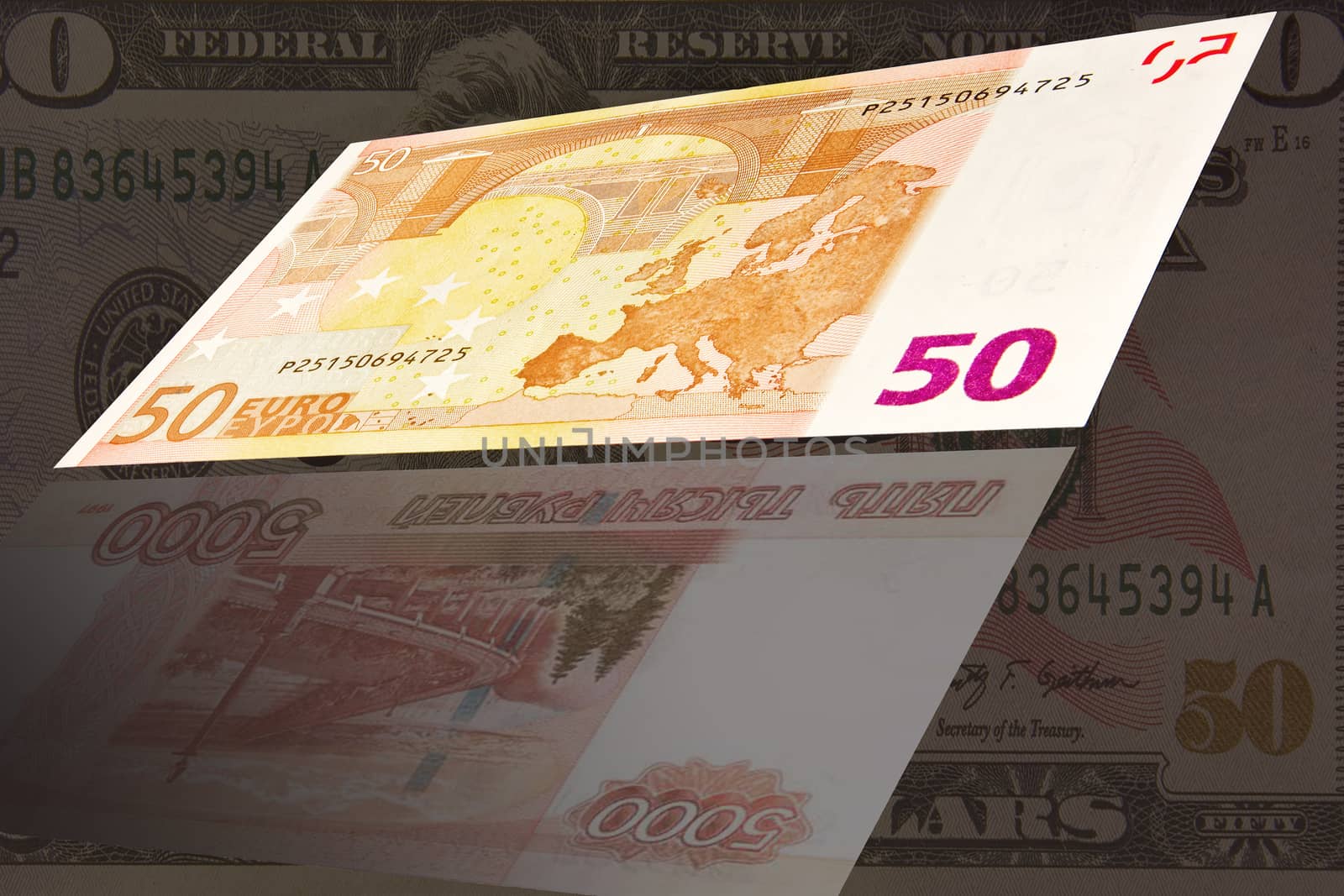 EUR 50, 5000 Russian rubles and $ 50